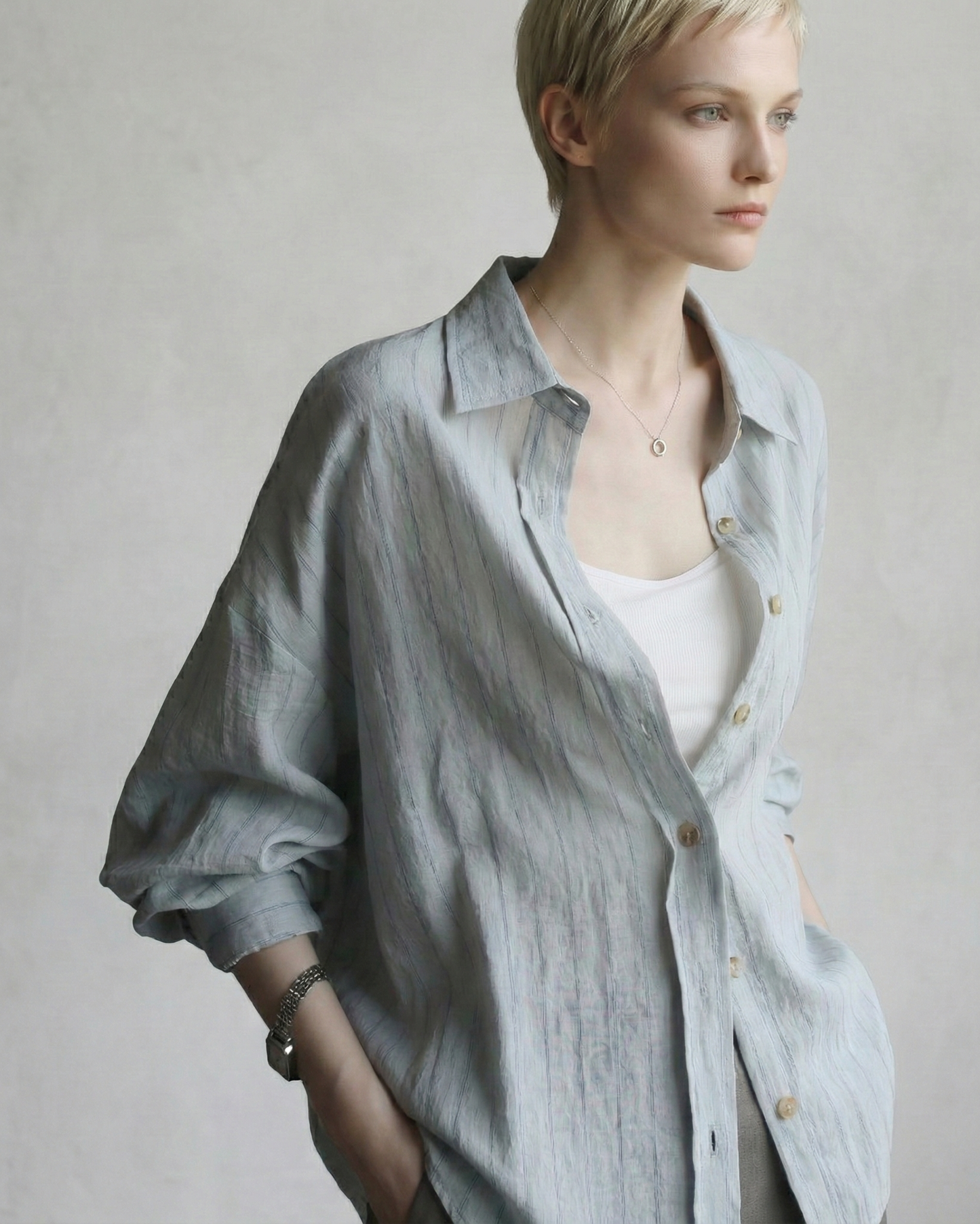 Cool Tones Airy Stripe Shirt - SH043