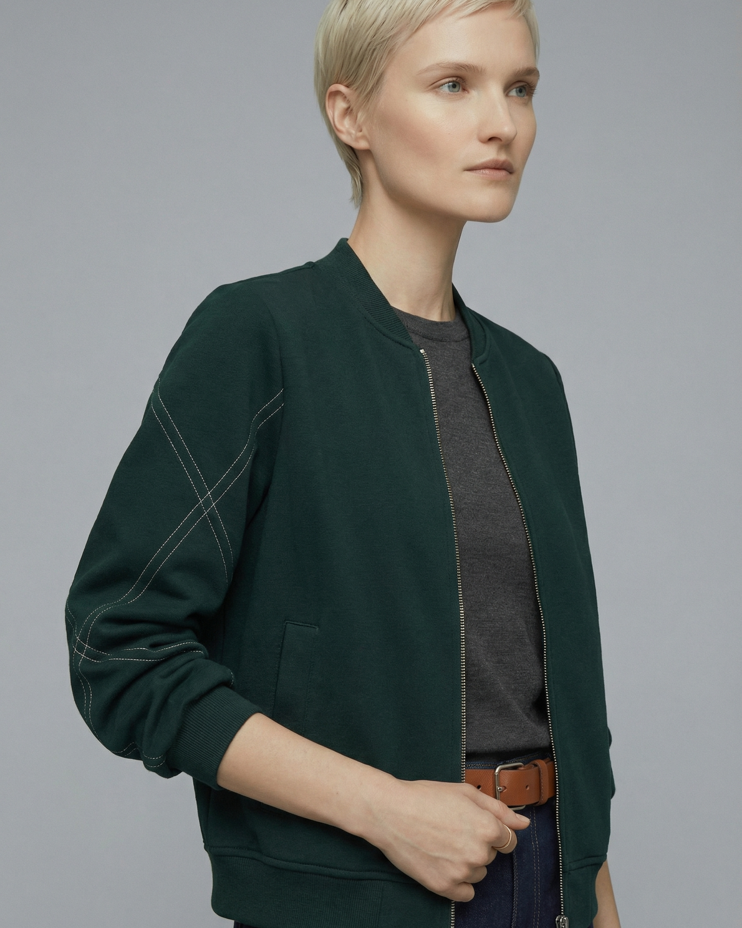 Stitch Stand Collar Jacket - OT033