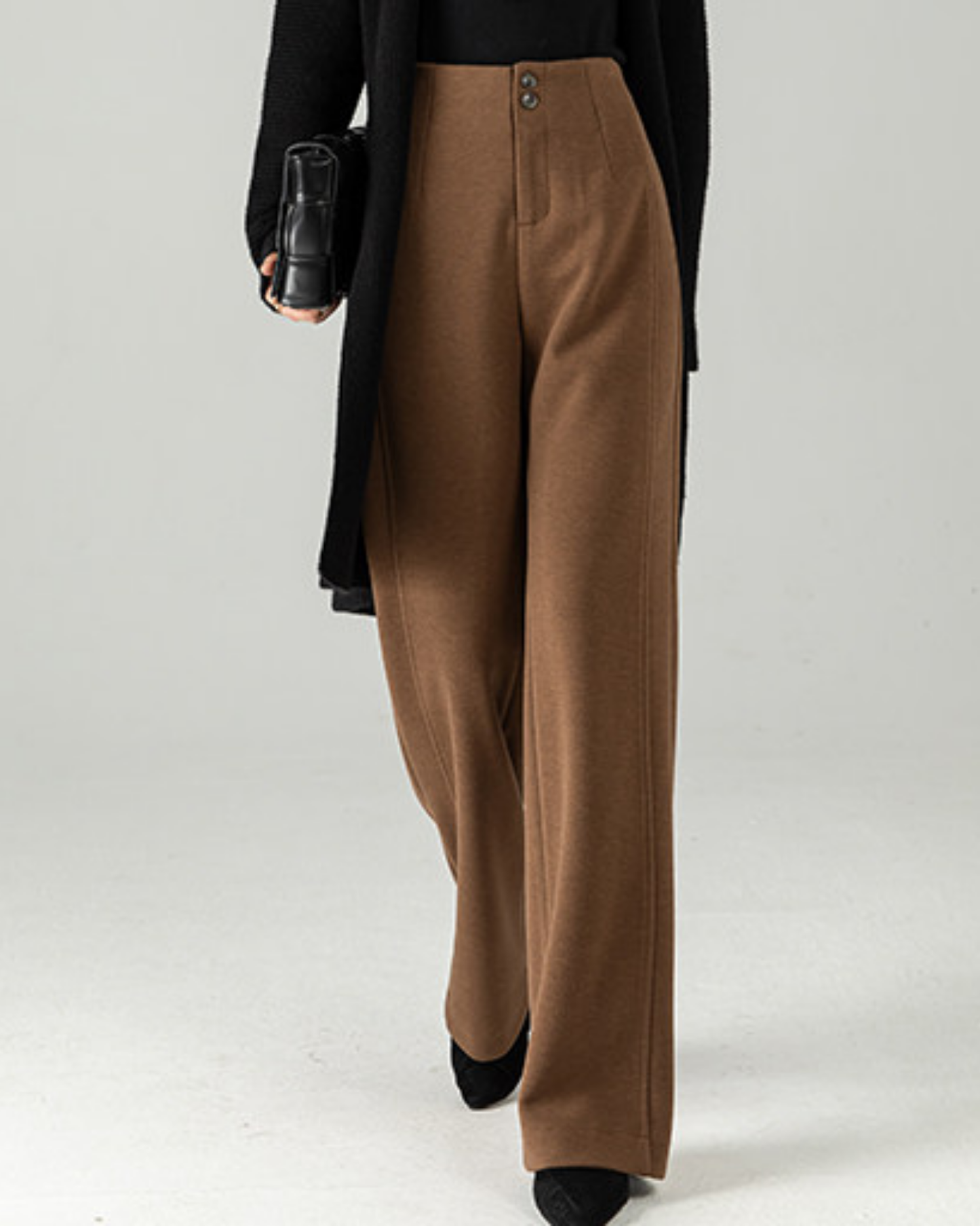 Wool-Blend Wide Slacks - BT044