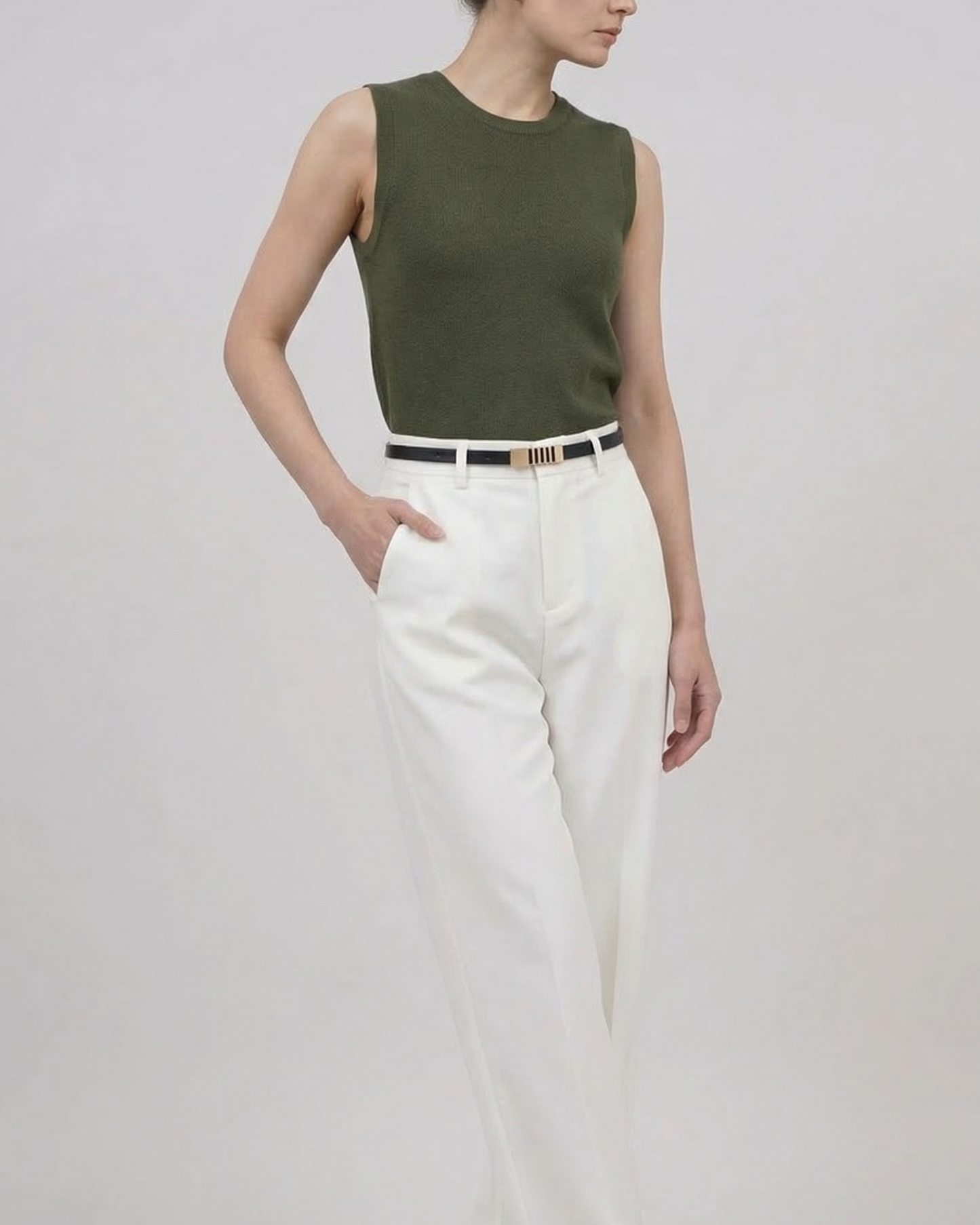 Minimal Bar Leather Belt - BE024