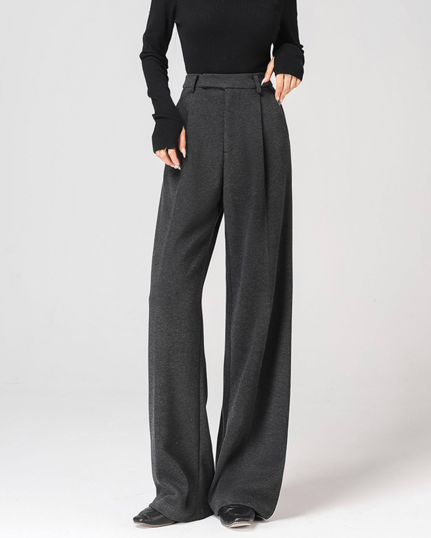Wool-Touch Straight Pants - BT034