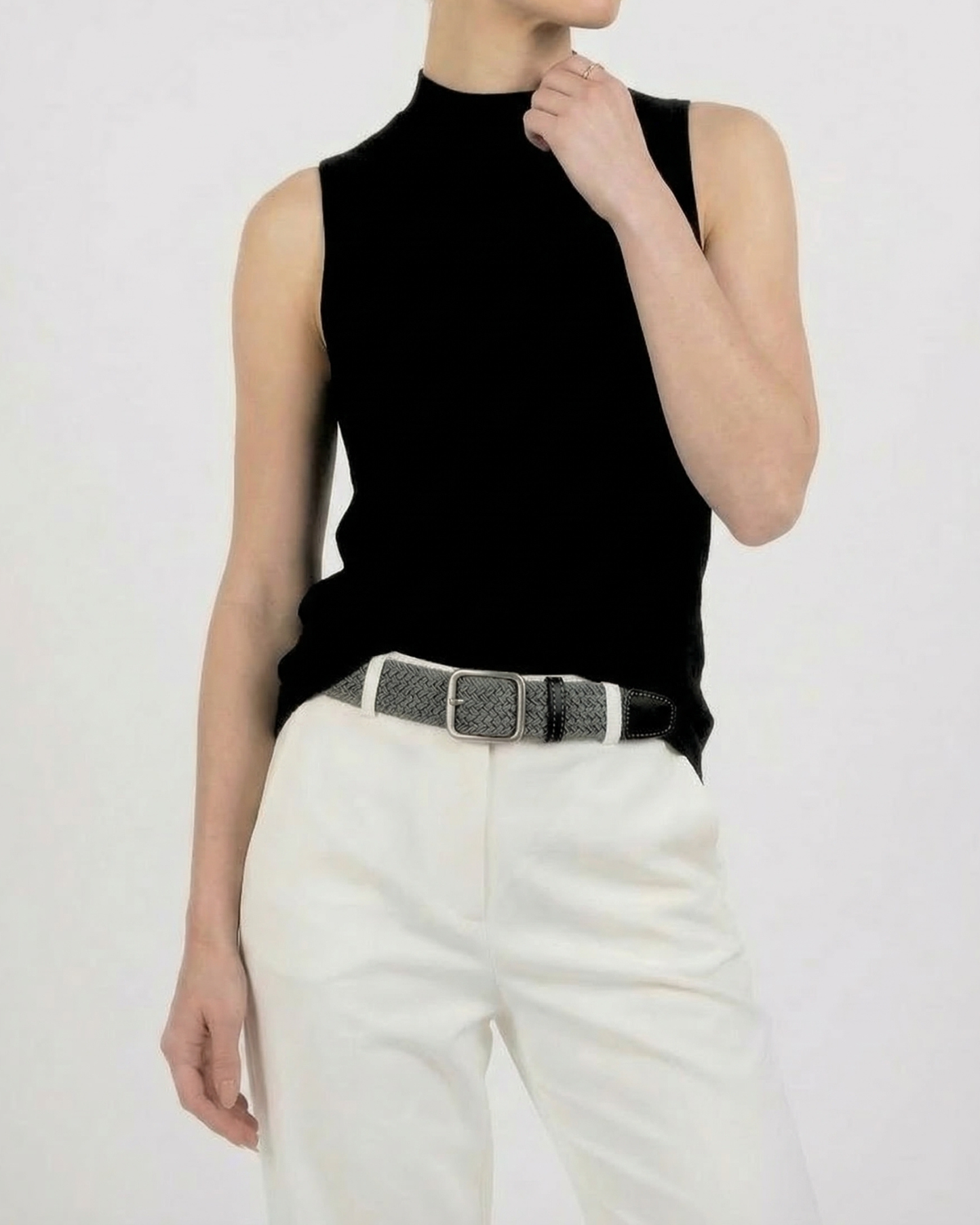 Ash Gray Weave Belt - BE019