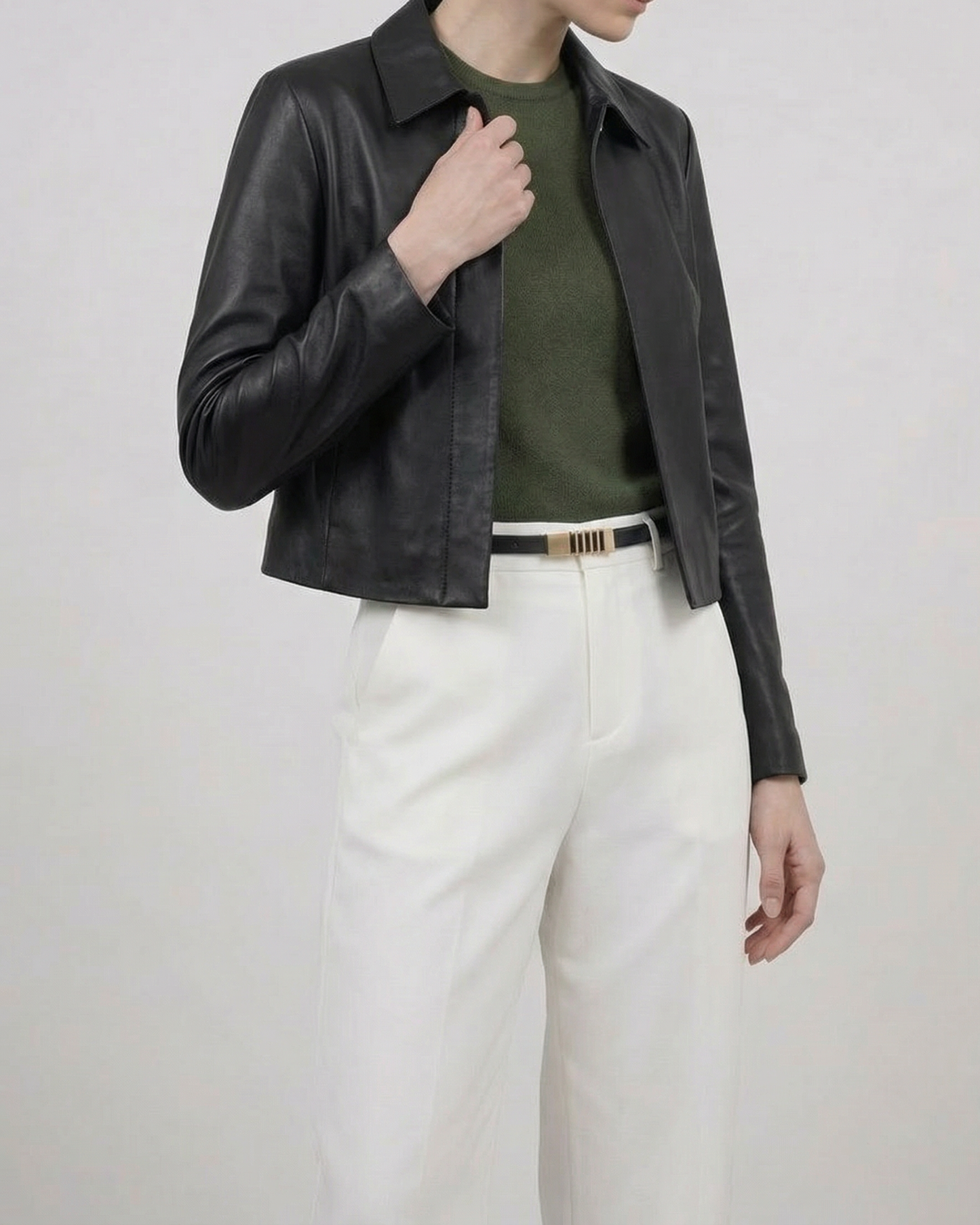 Minimal Bar Leather Belt - BE024