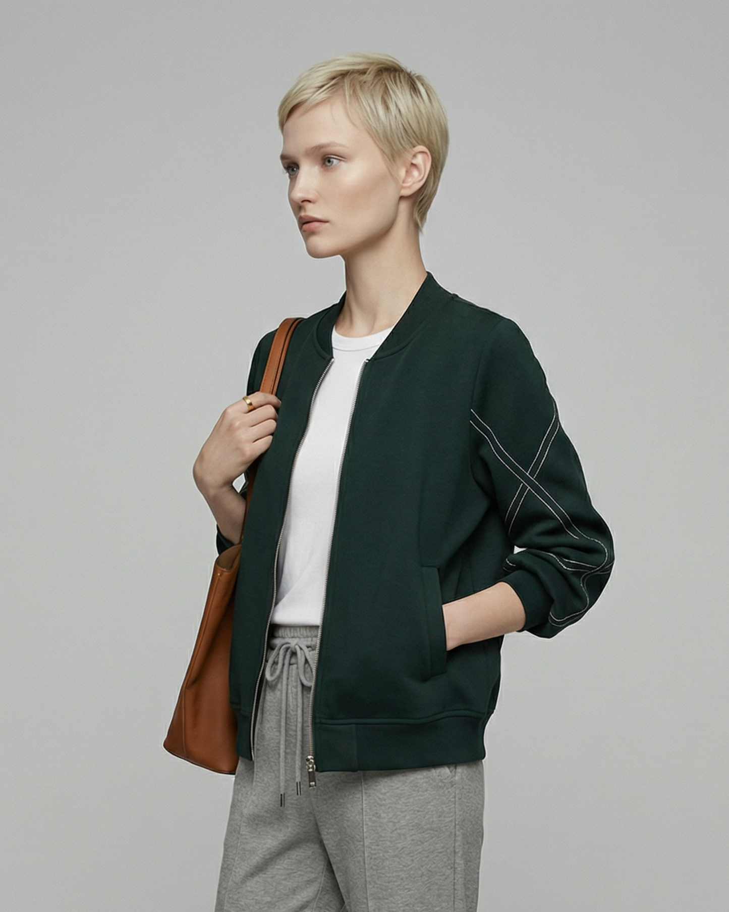 Stitch Stand Collar Jacket - OT033