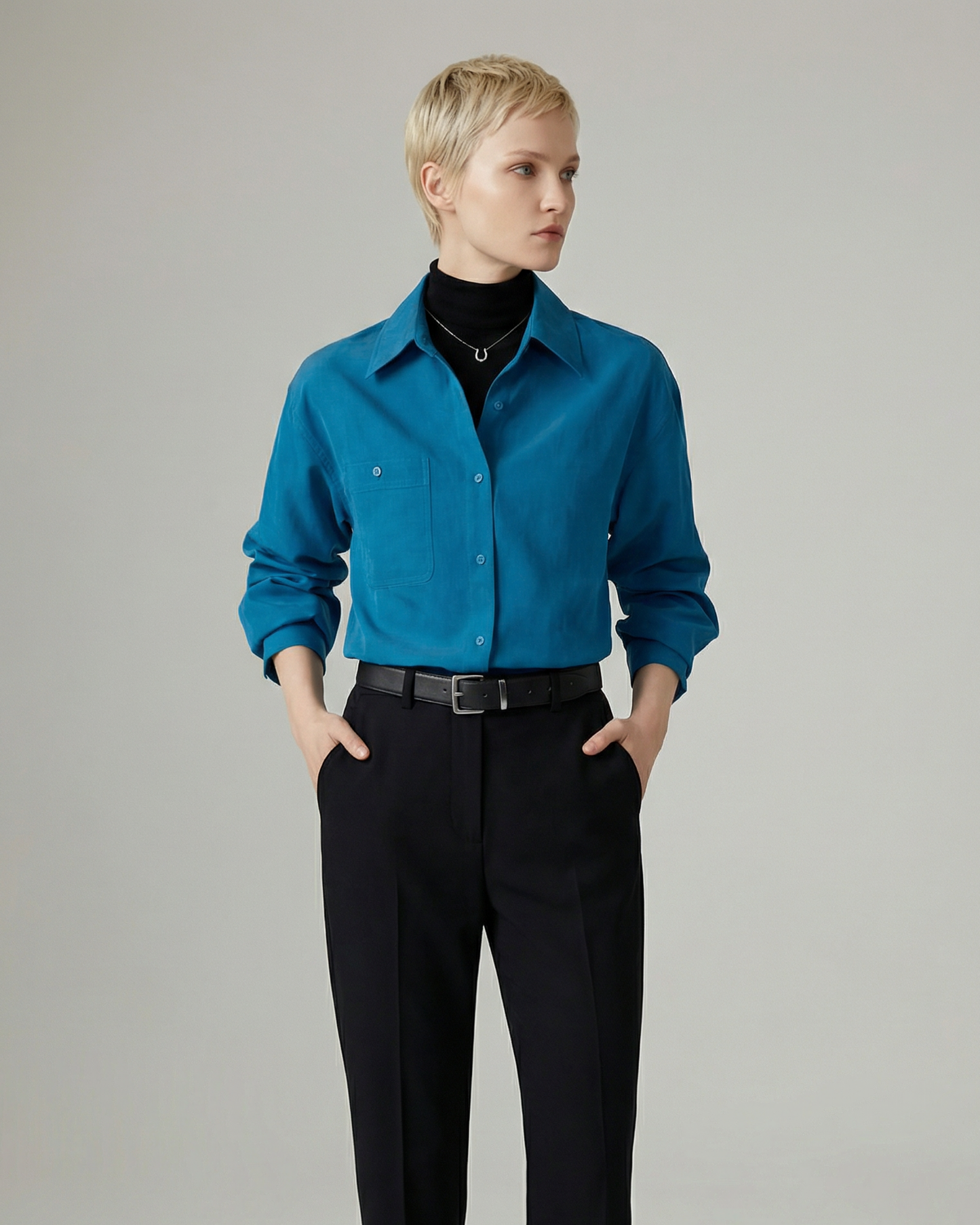 Brushed Velvet-Touch Shirt - SH034