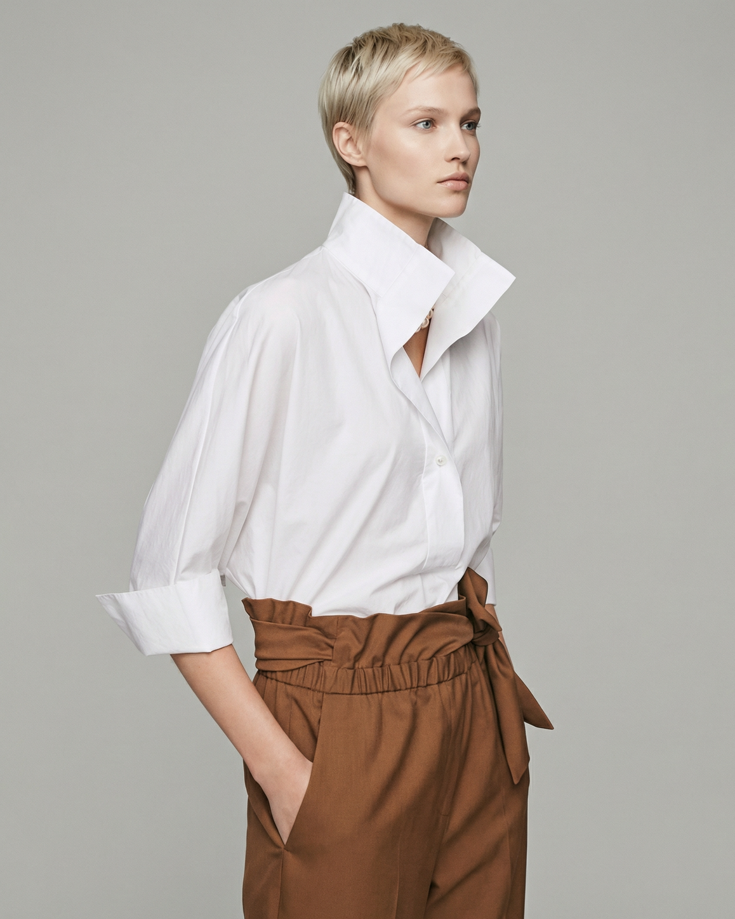 V-Neck 3/4 Sleeve Shirt - SH030