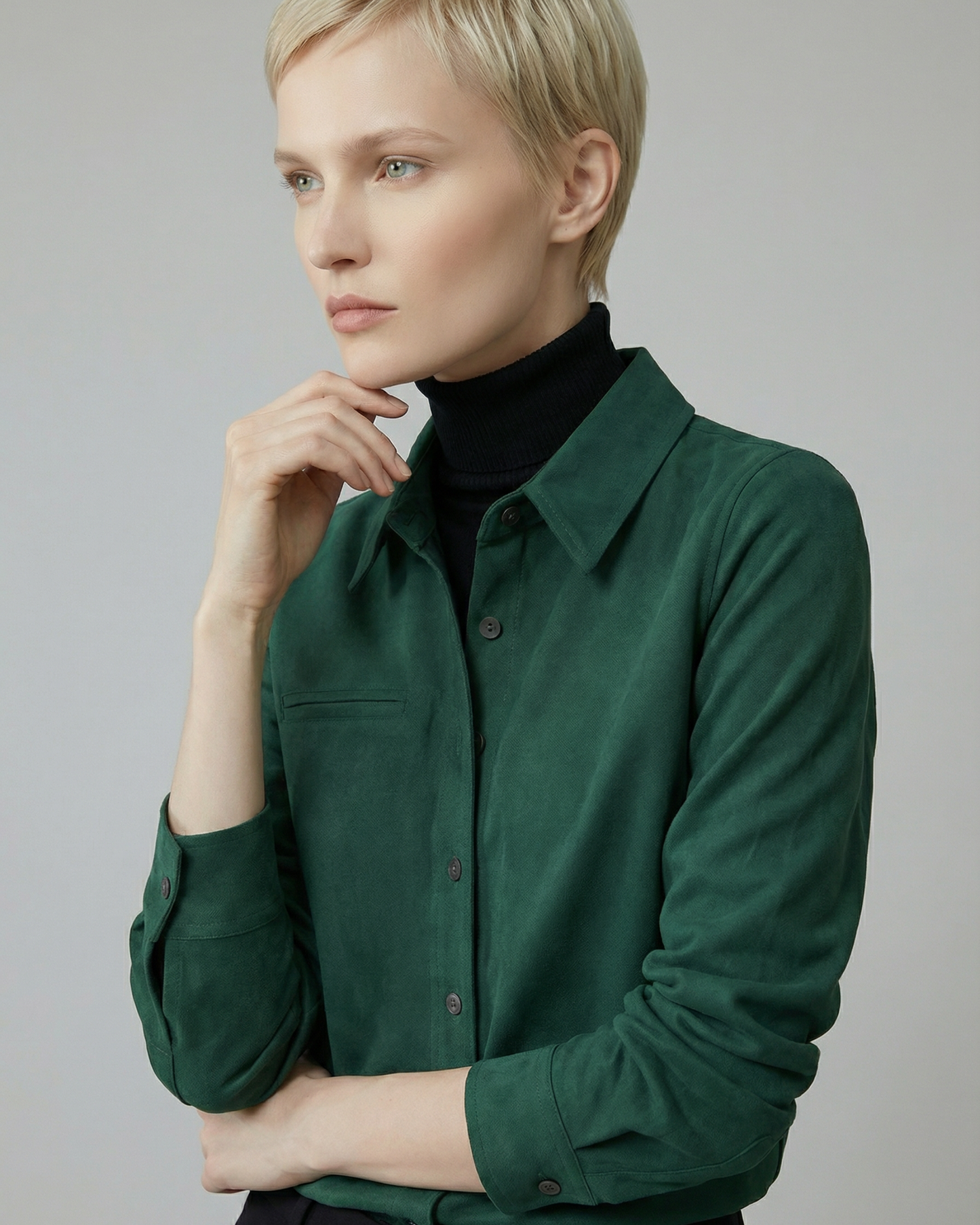 Dark Green Brushed Shirt - SH037