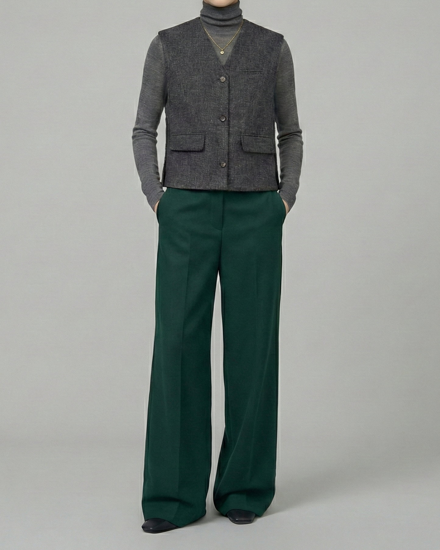 Dark Gray Tailored Vest - KN036