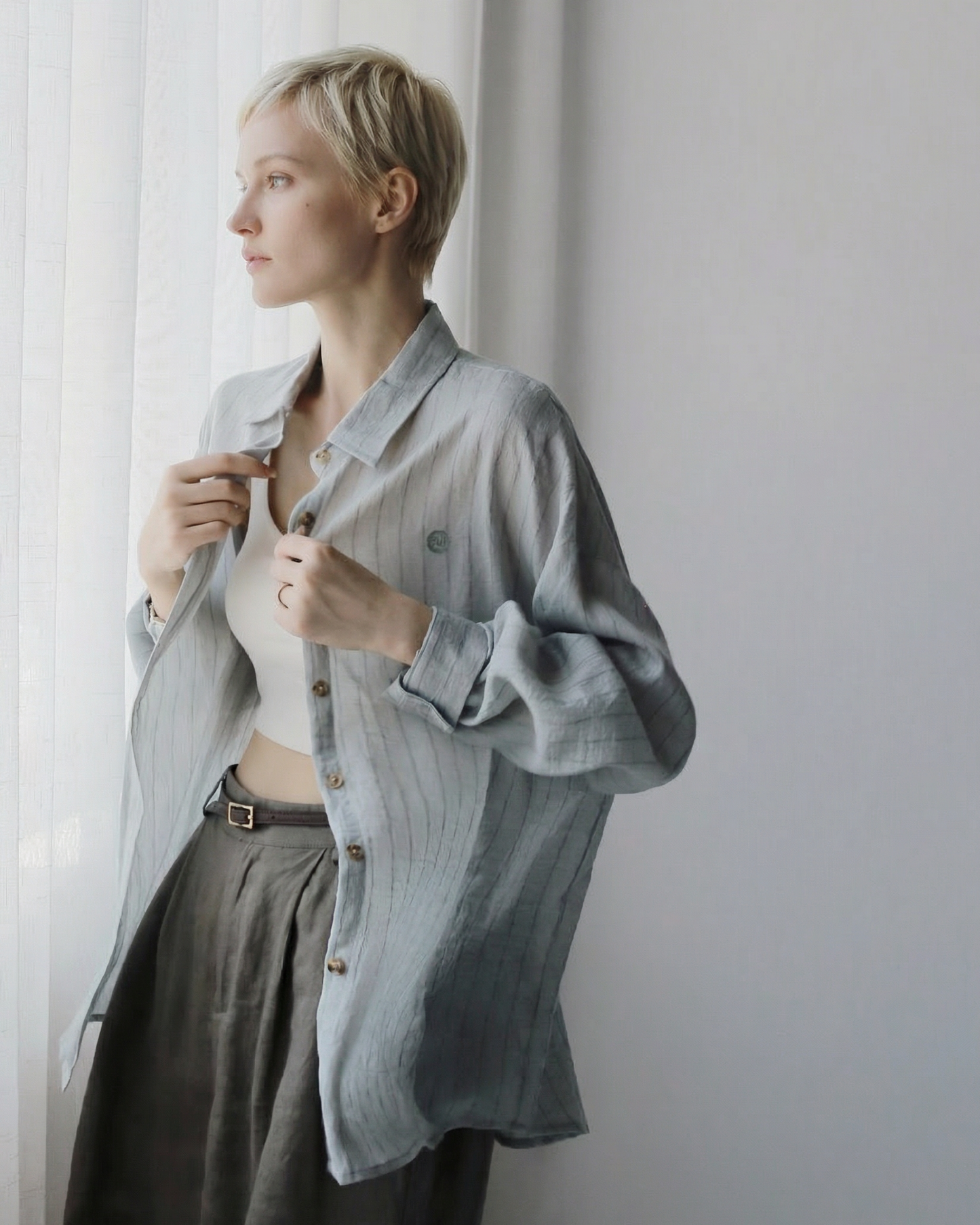 Cool Tones Airy Stripe Shirt - SH043