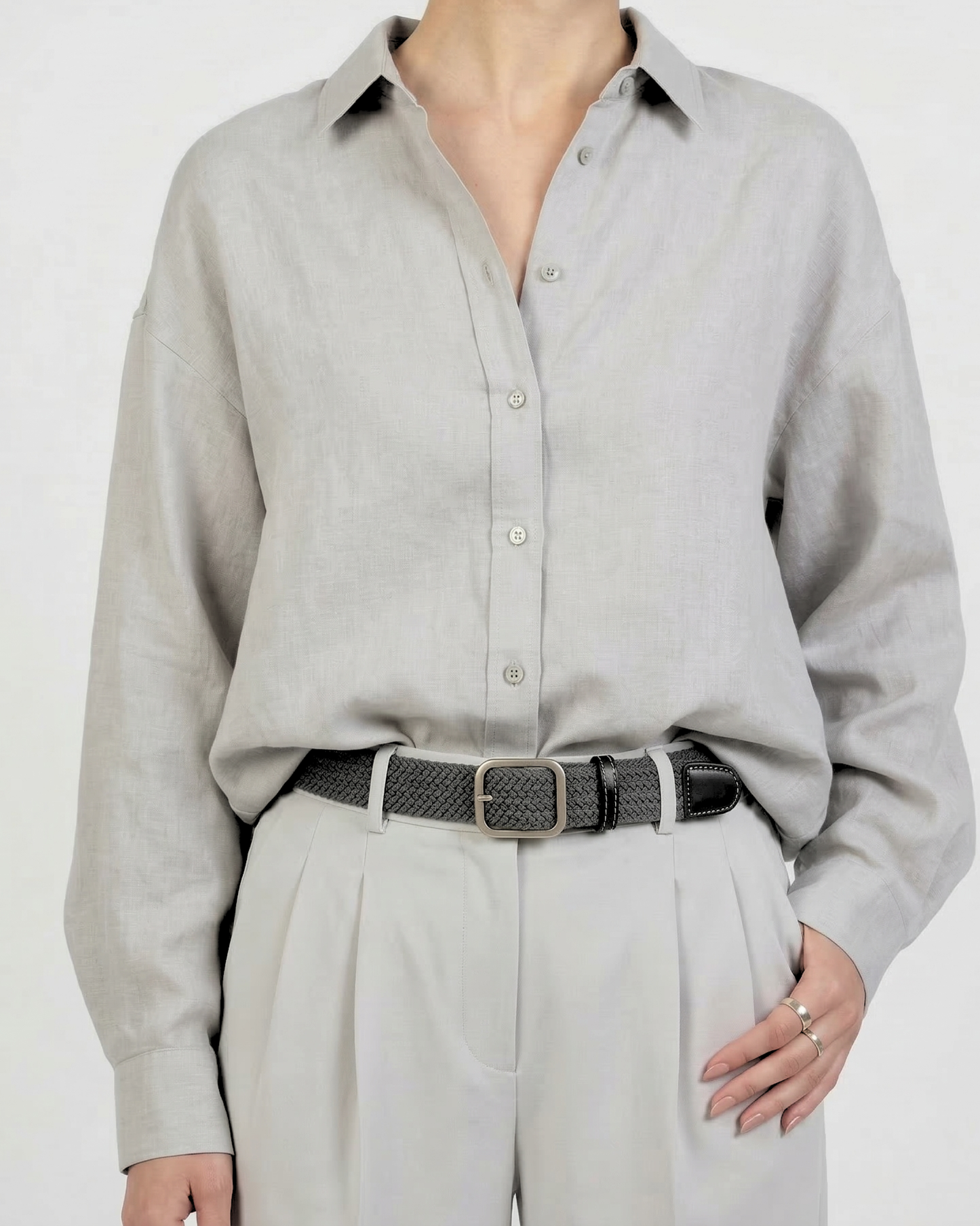 Ash Gray Weave Belt - BE019