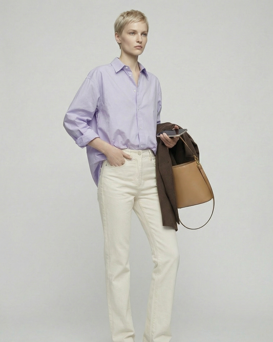 Misty Lavender Cotton Shirt - SH111