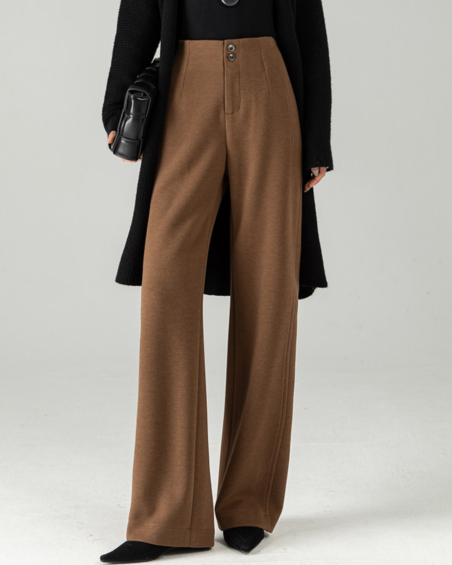 Wool-Blend Wide Slacks - BT044