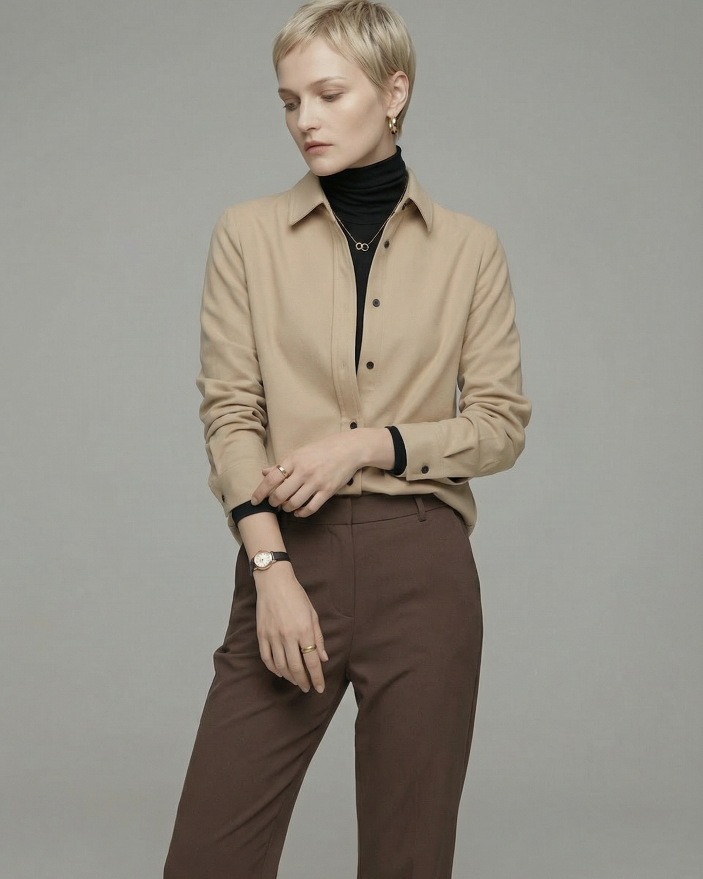 Camel Brushed Shirt - SH041
