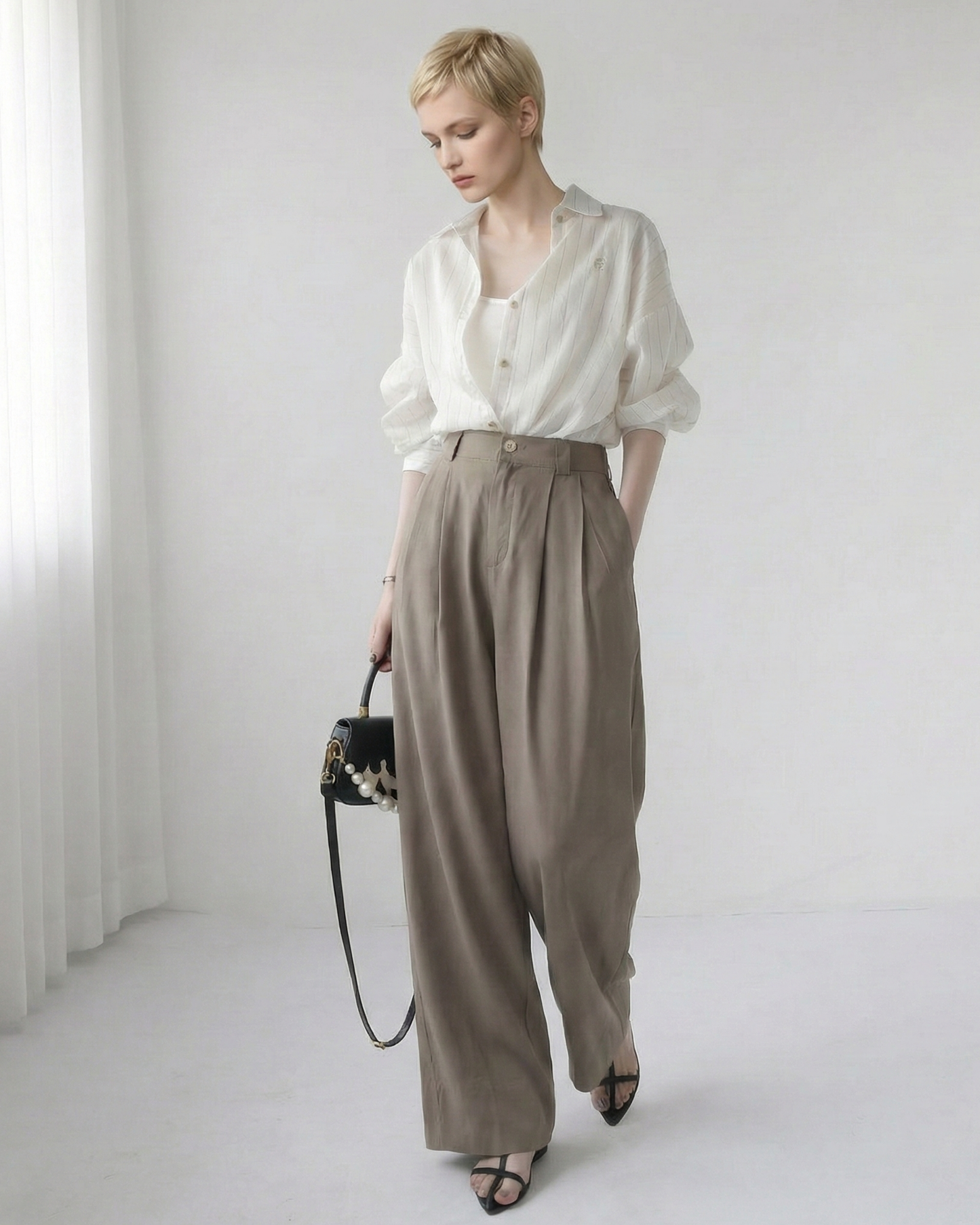 Warm Tones Airy Stripe Shirt - SH042