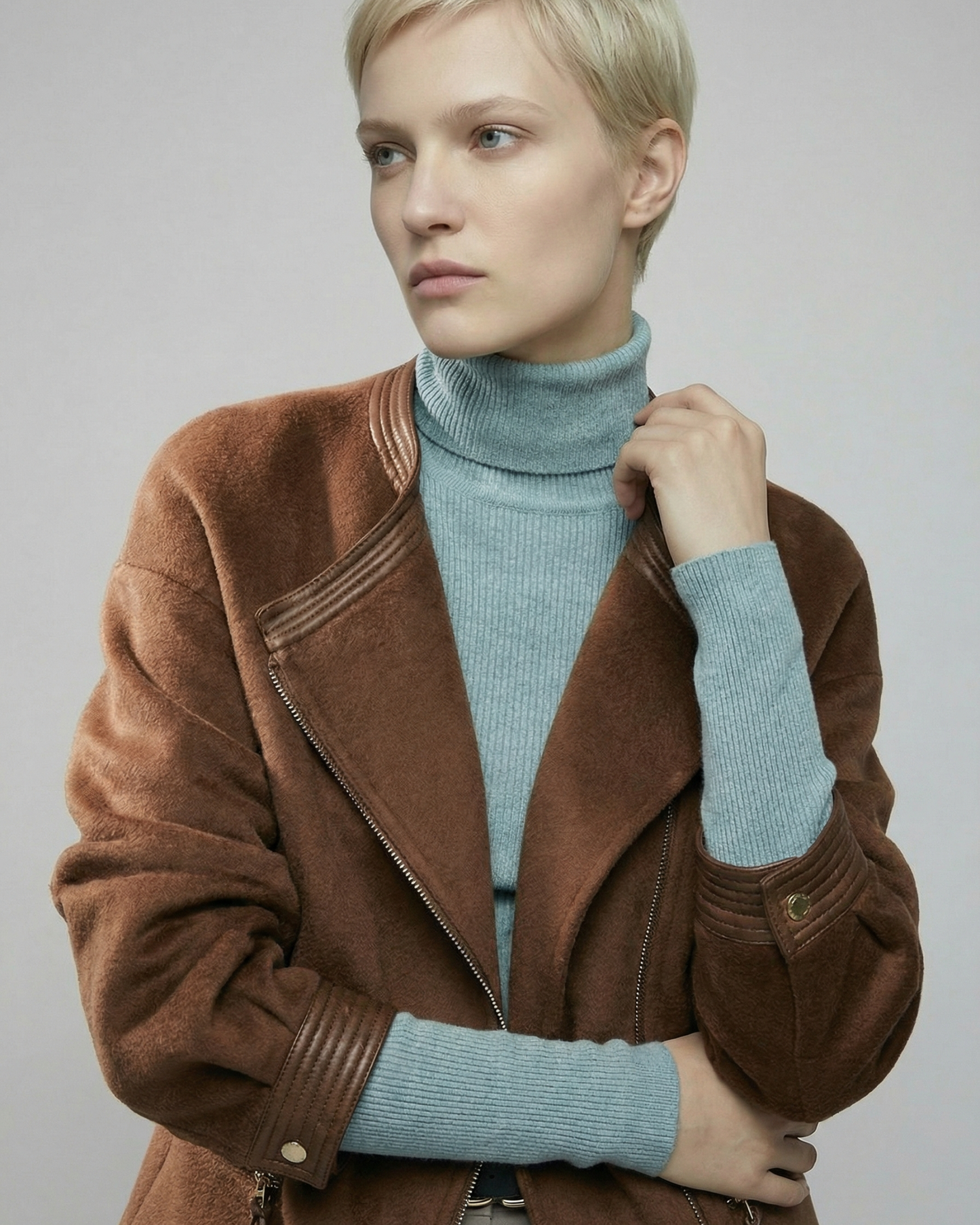 Short Wool Zip Jacket - OT032