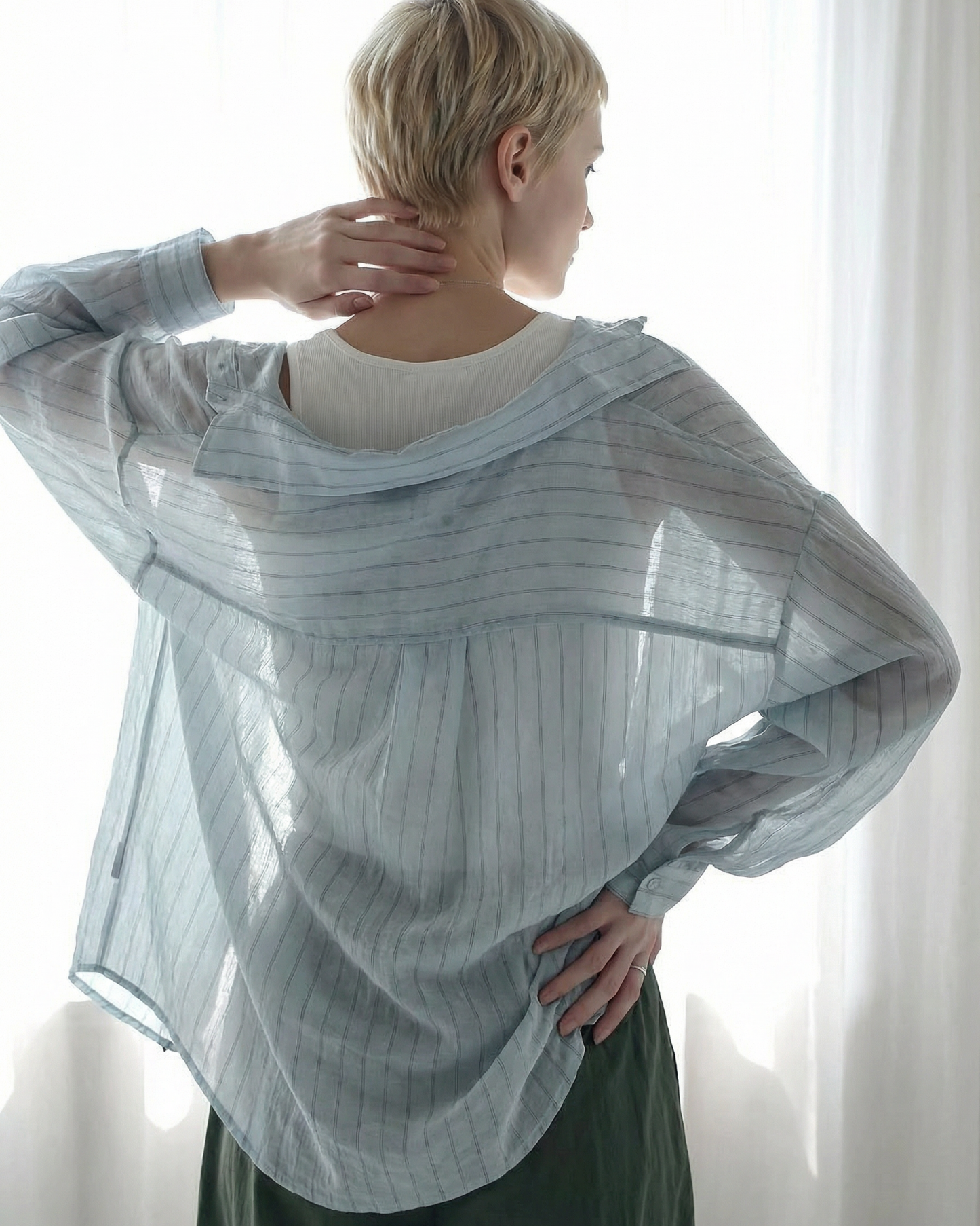 Cool Tones Airy Stripe Shirt - SH043