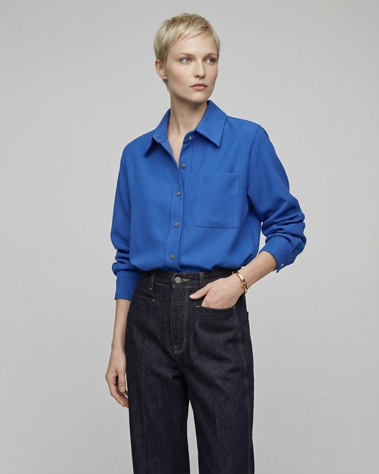 Royal Blue French Style Shirt - SH040