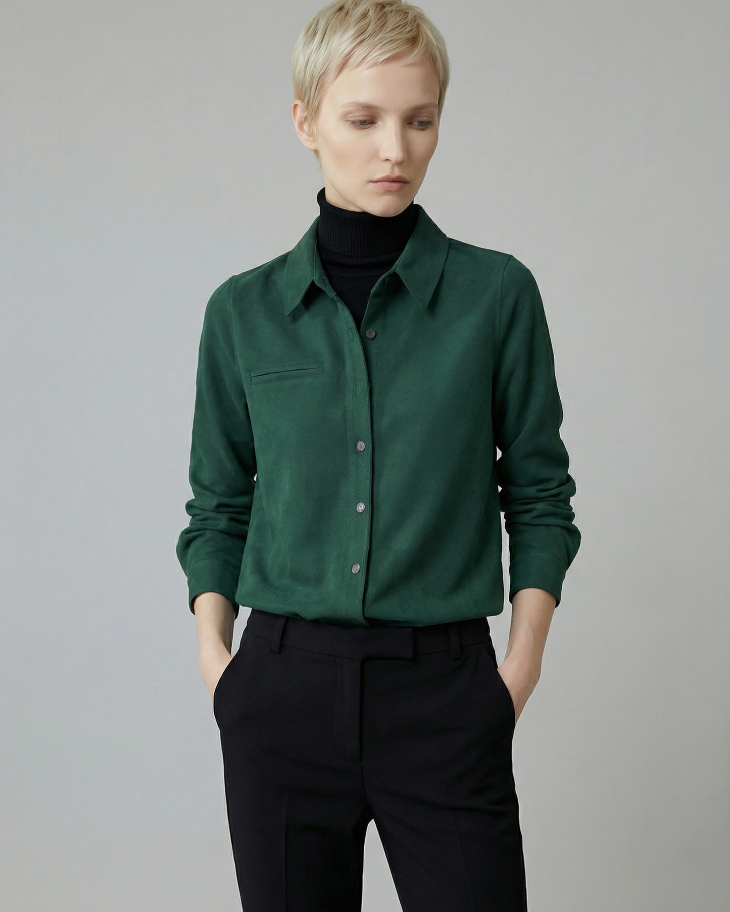 Dark Green Brushed Shirt - SH037