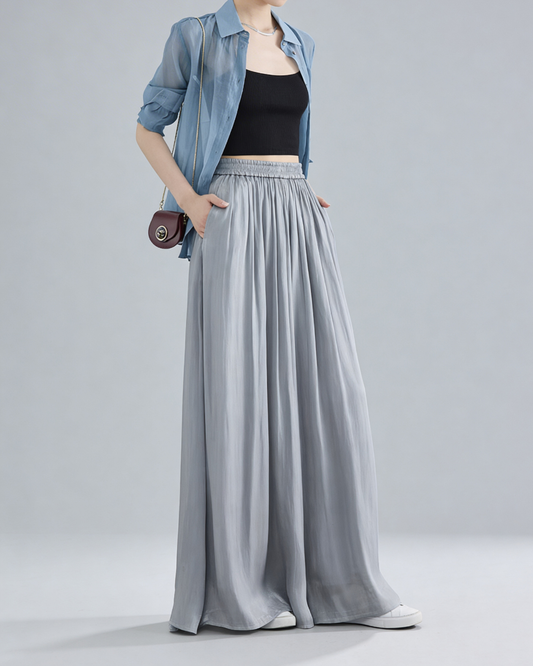 Flowy Draped Wide Pants - BT102