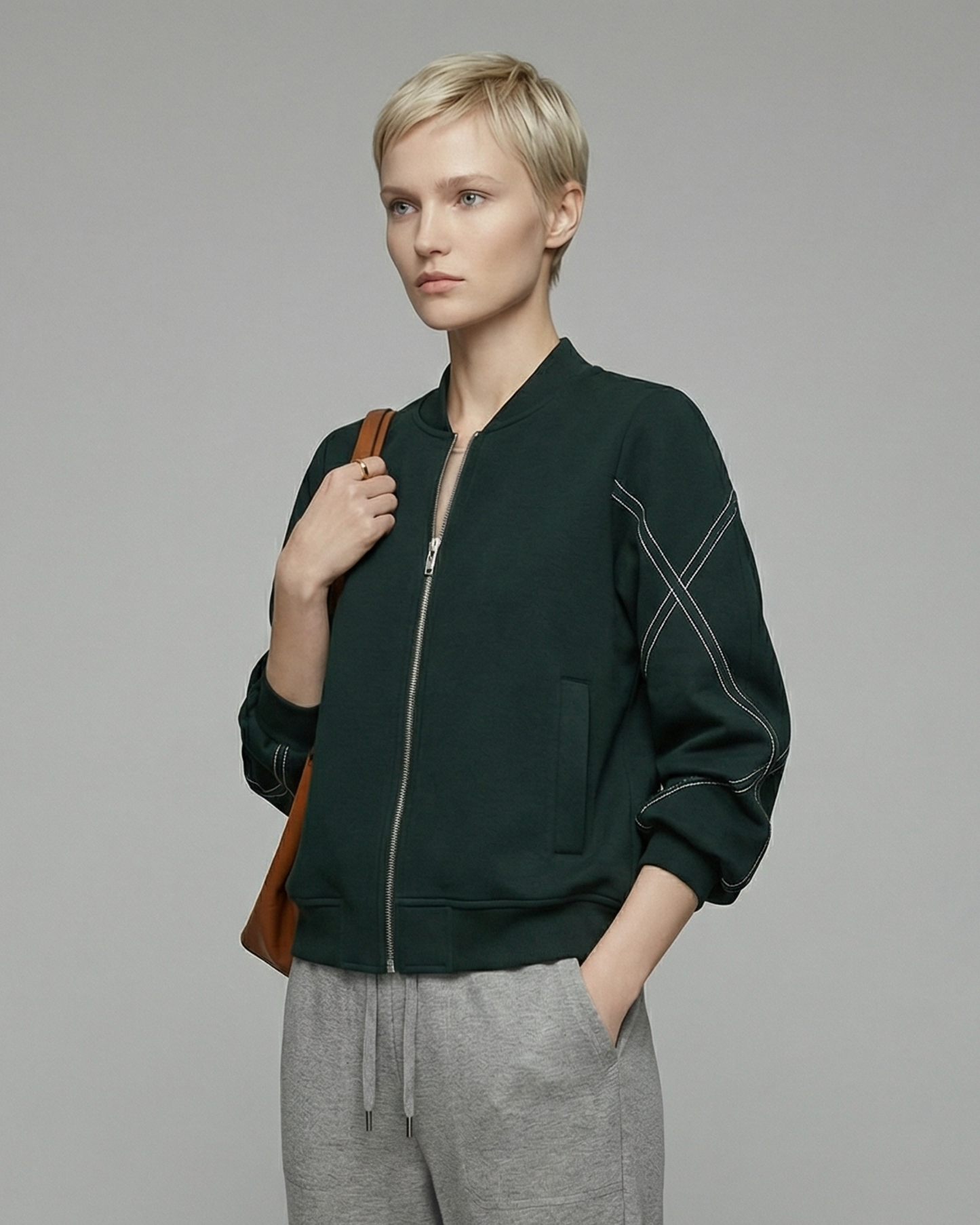 Stitch Stand Collar Jacket - OT033