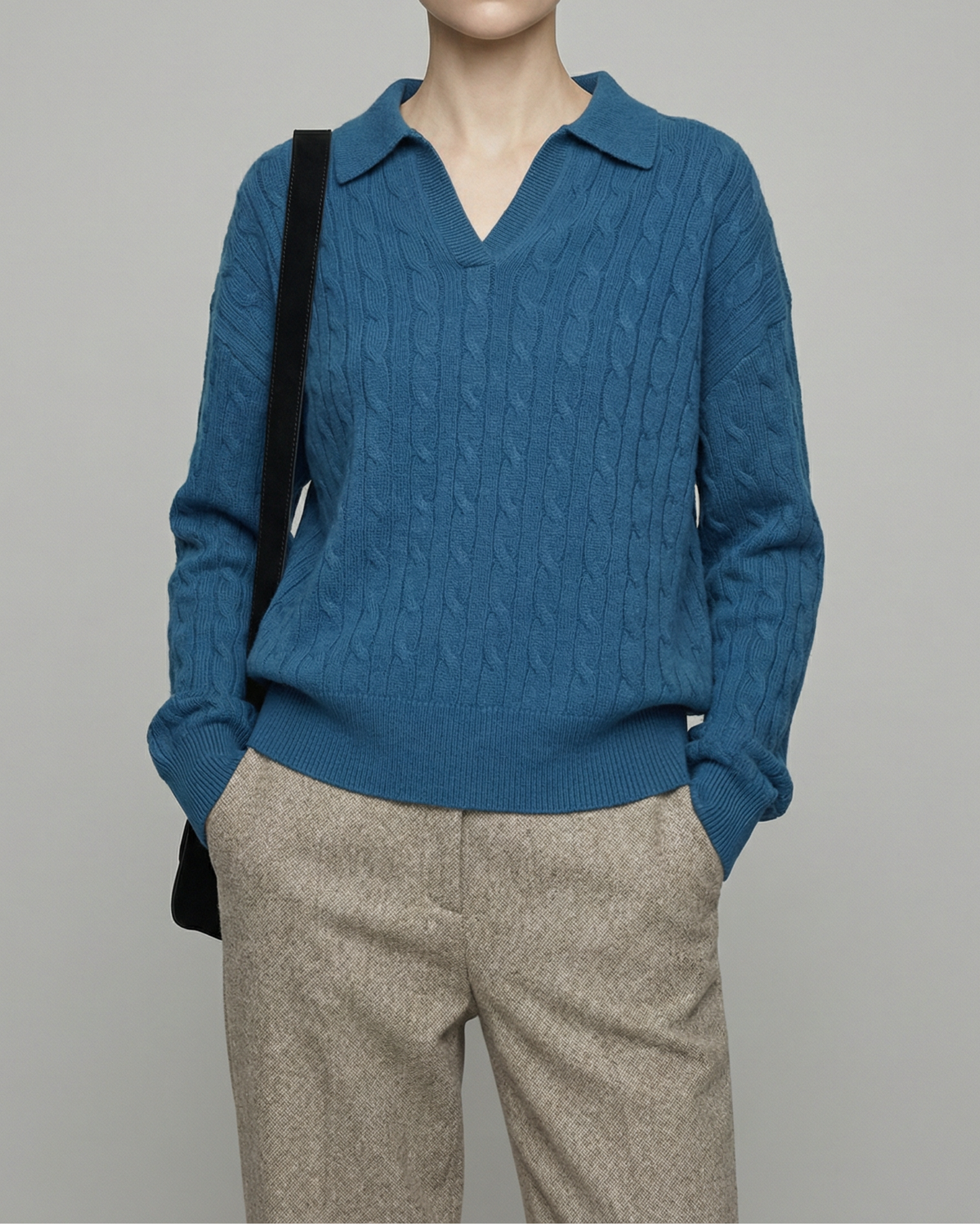 Teal Blue Wool Sweater - KN030