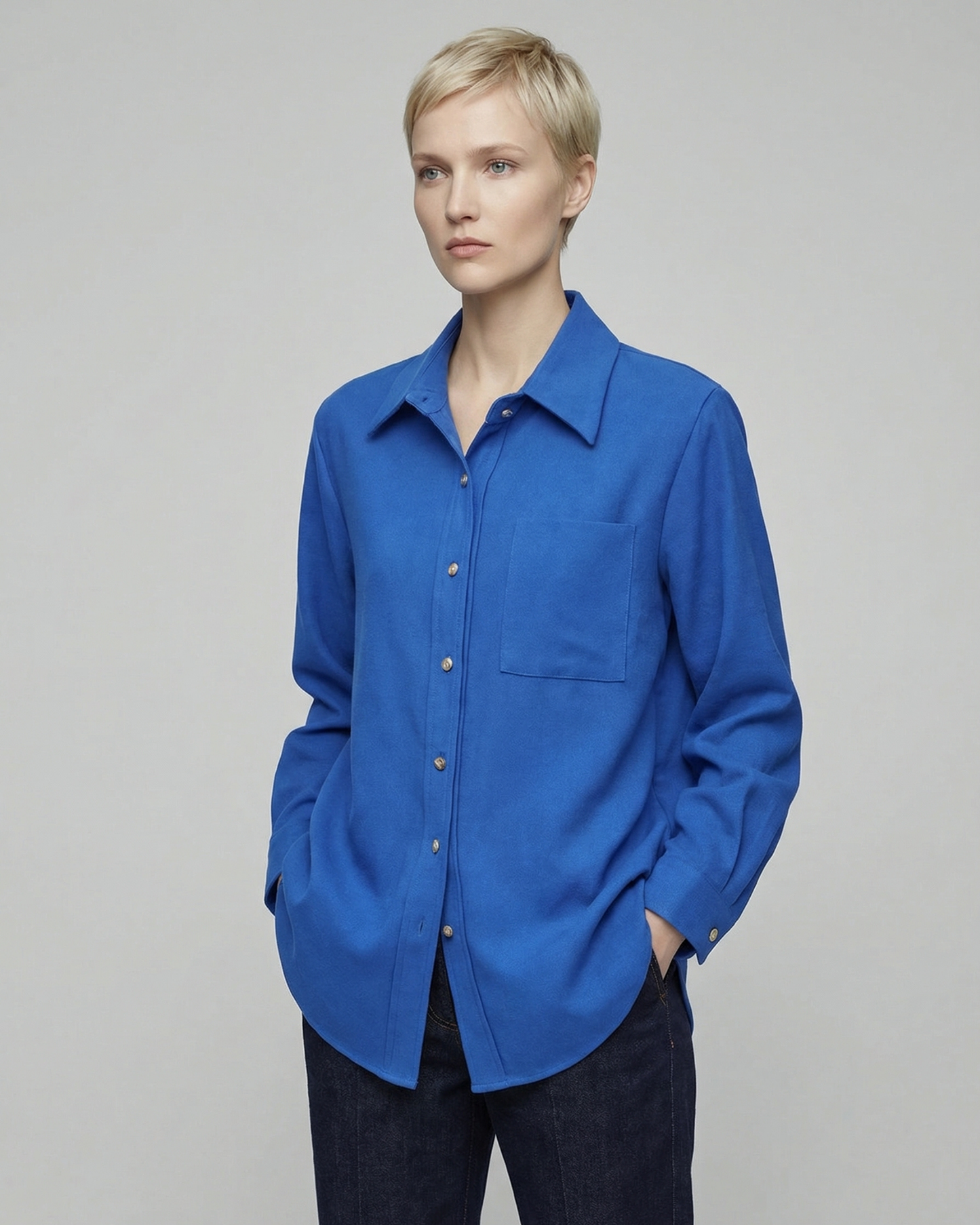 Royal Blue French Style Shirt - SH040