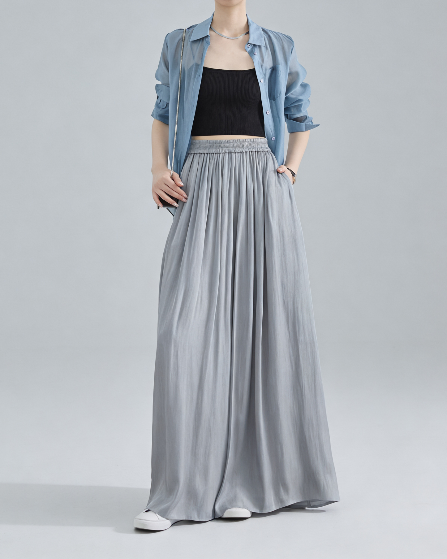 Flowy Draped Wide Pants - BT102