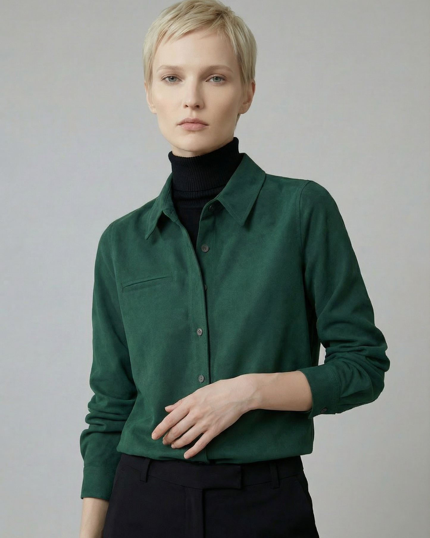Dark Green Brushed Shirt - SH037