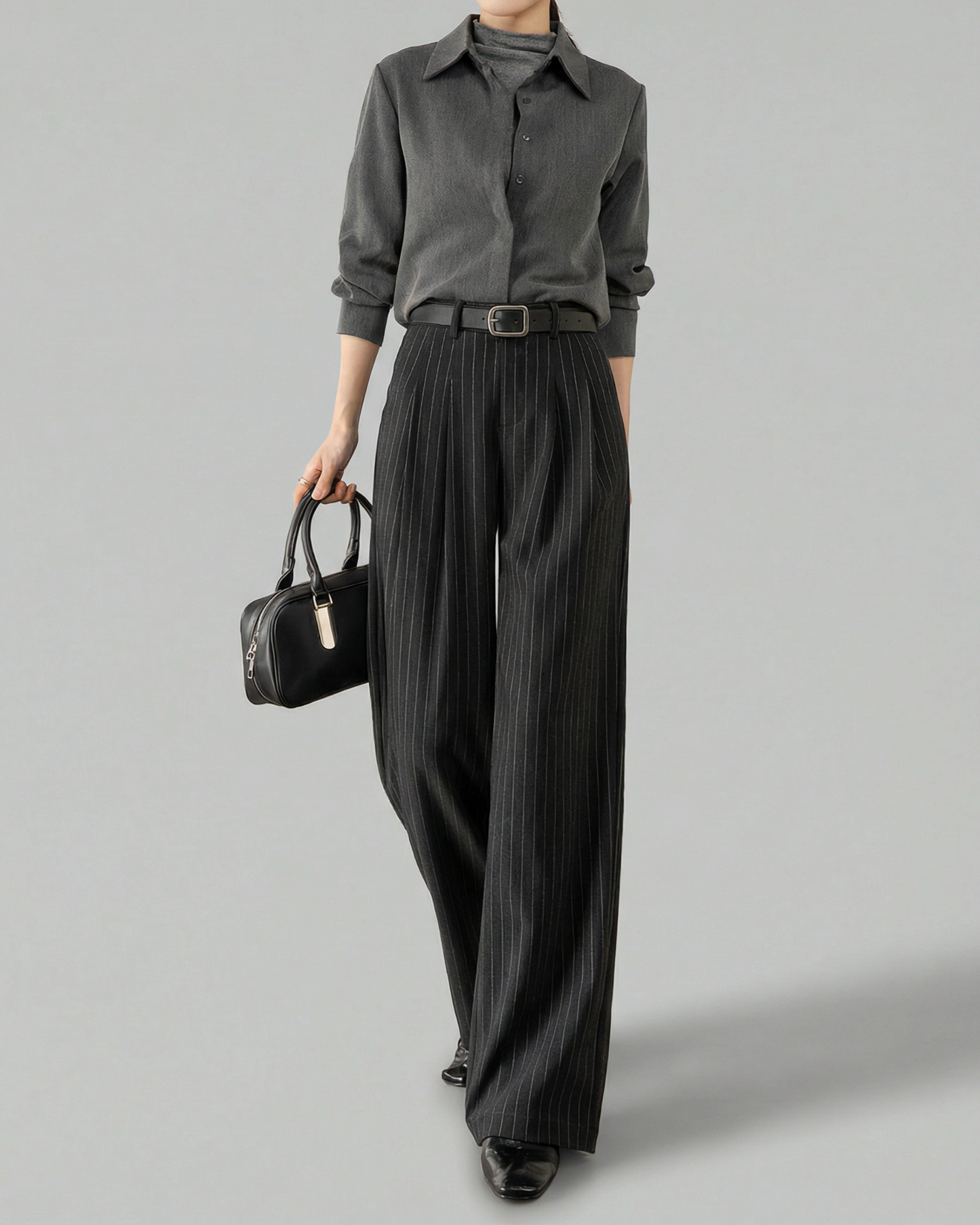 High-Waist Pinstripe Slacks - BT049