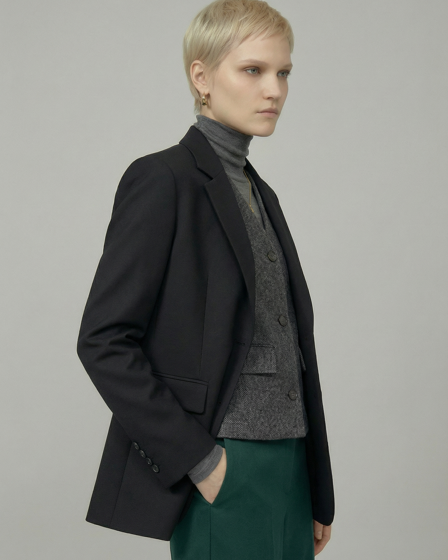 Dark Gray Tailored Vest - KN036