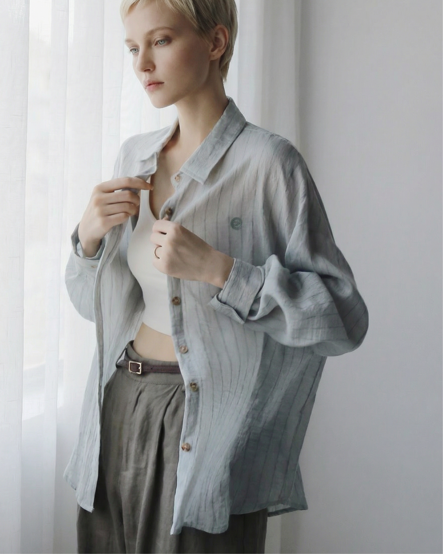 Cool Tones Airy Stripe Shirt - SH043