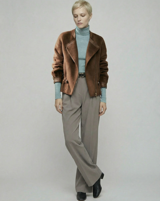 Short Wool Zip Jacket - OT032