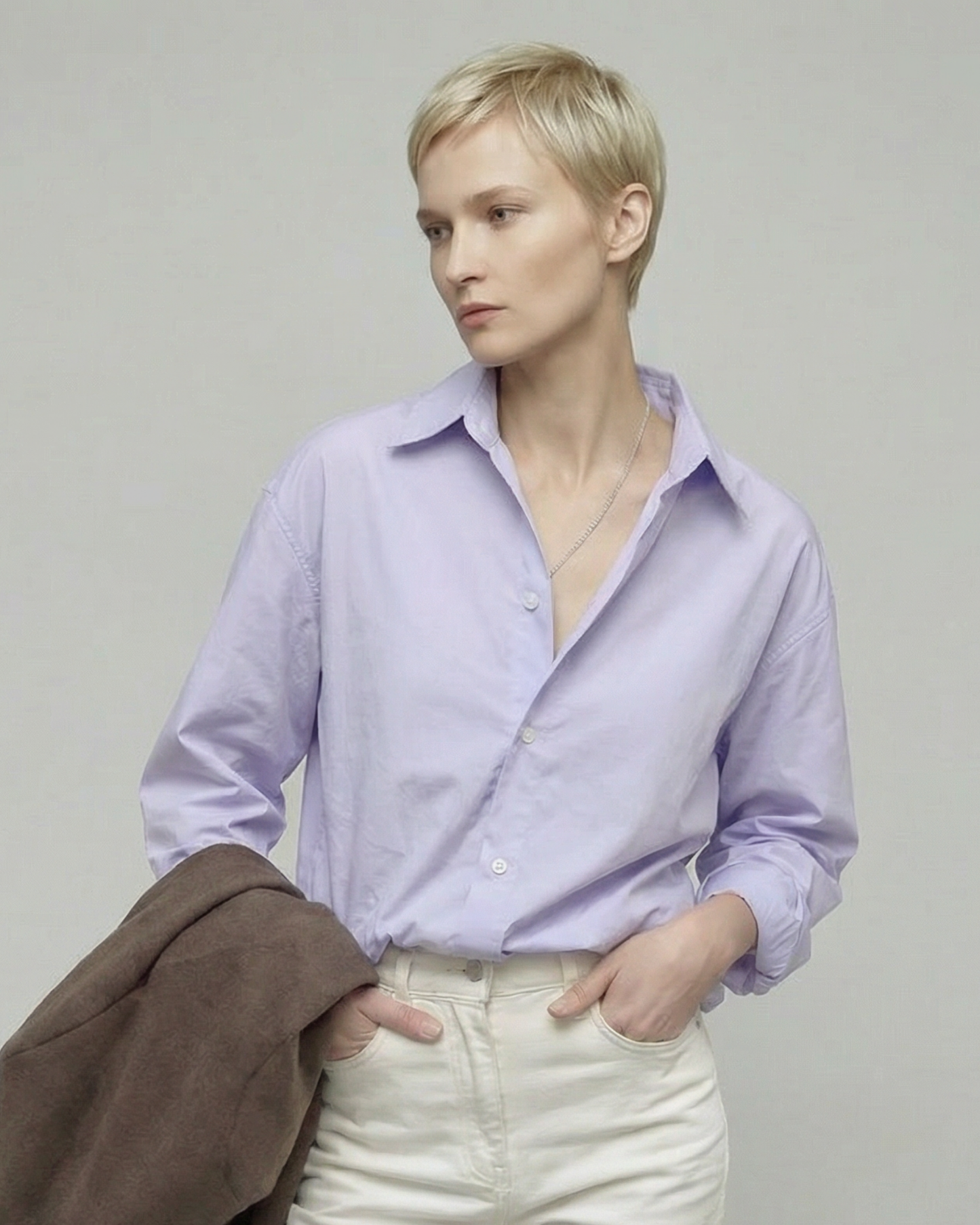 Misty Lavender Cotton Shirt - SH111