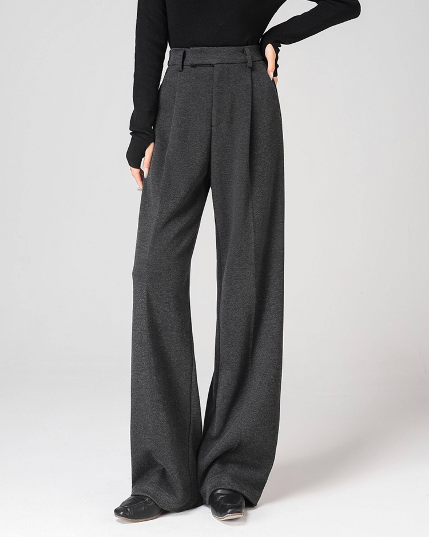 Wool-Touch Straight Pants - BT034
