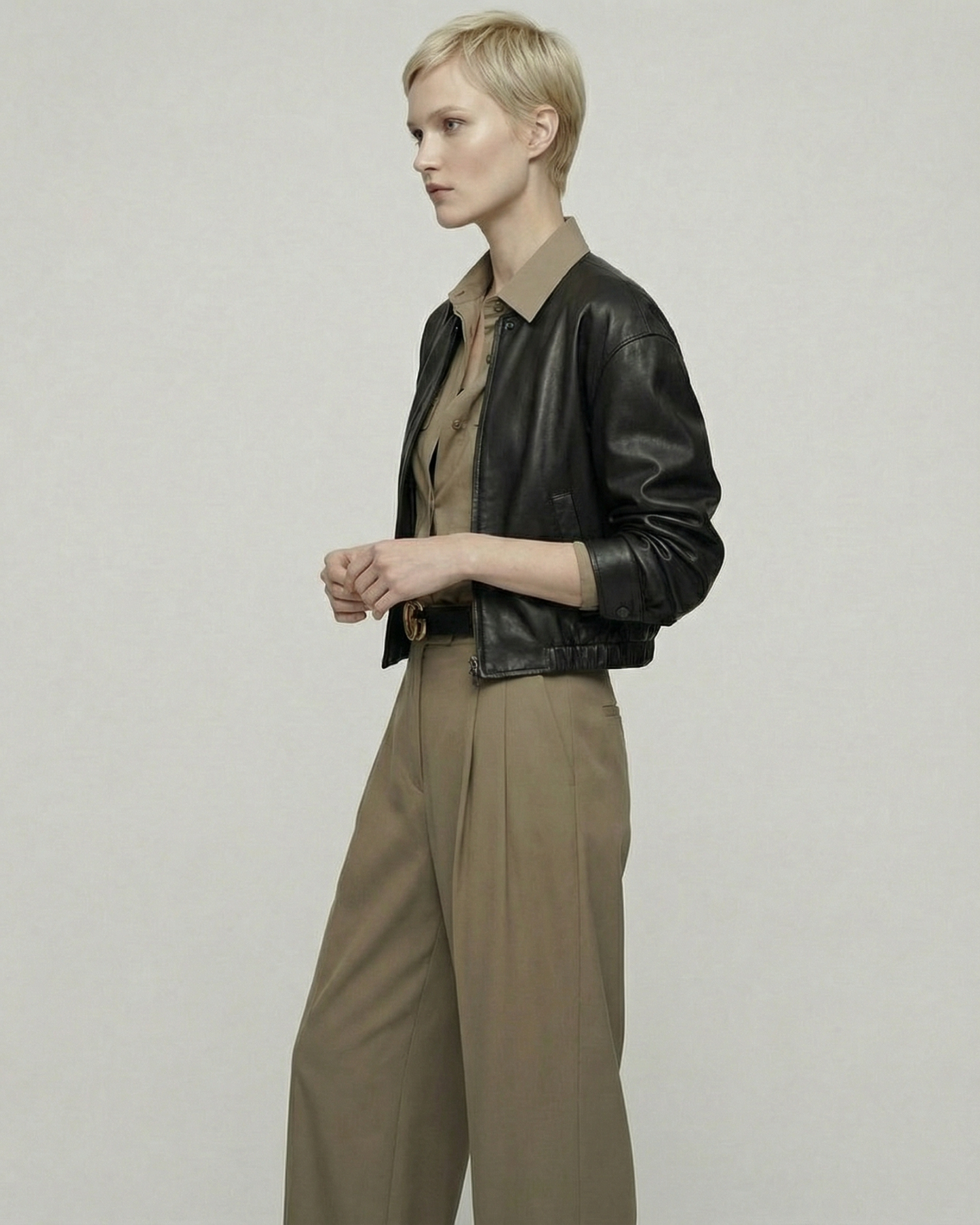 Olive Mocha Loose Shirt - SH108