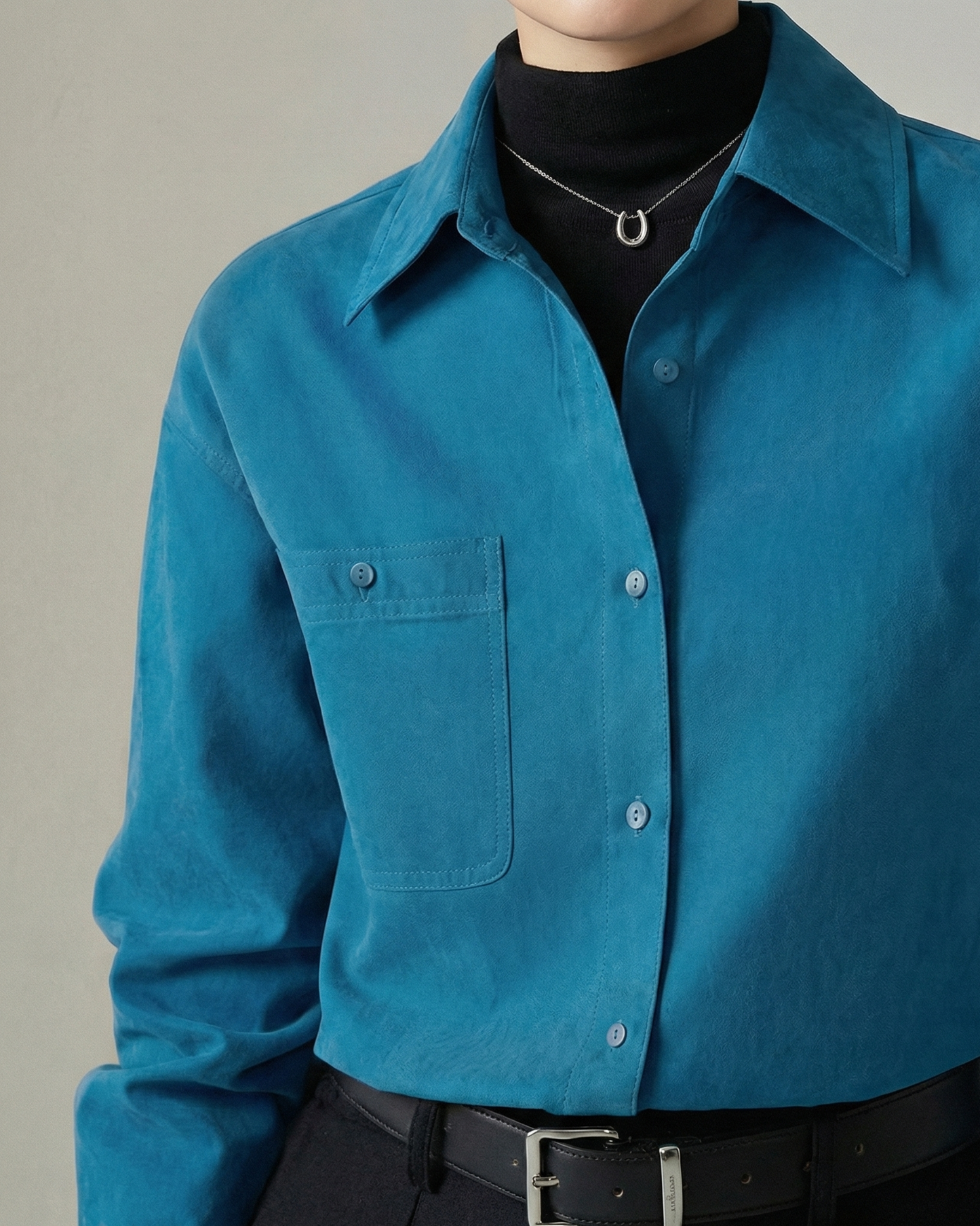 Brushed Velvet-Touch Shirt - SH034