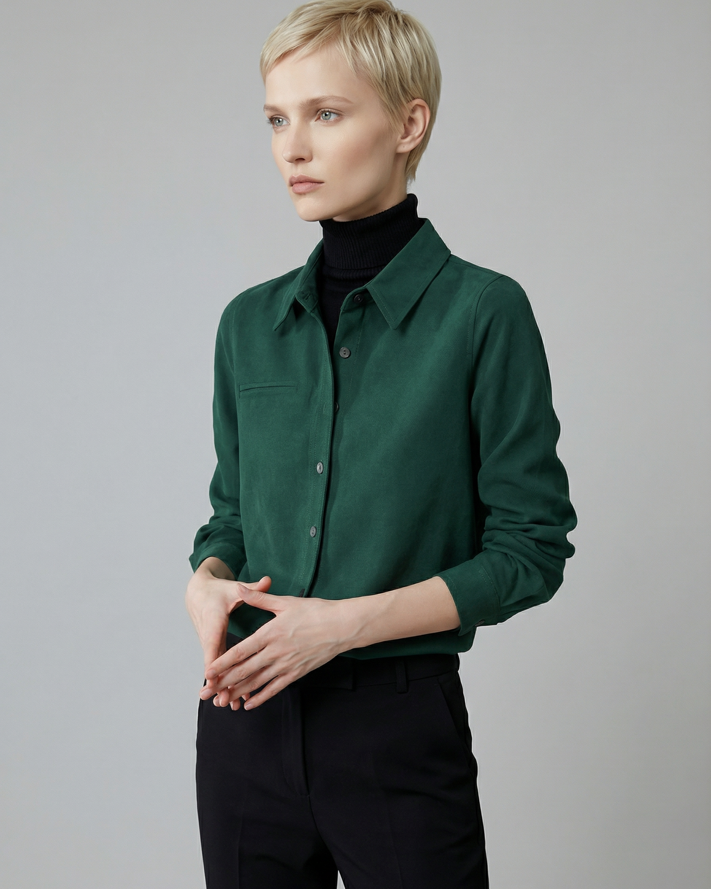 Dark Green Brushed Shirt - SH037