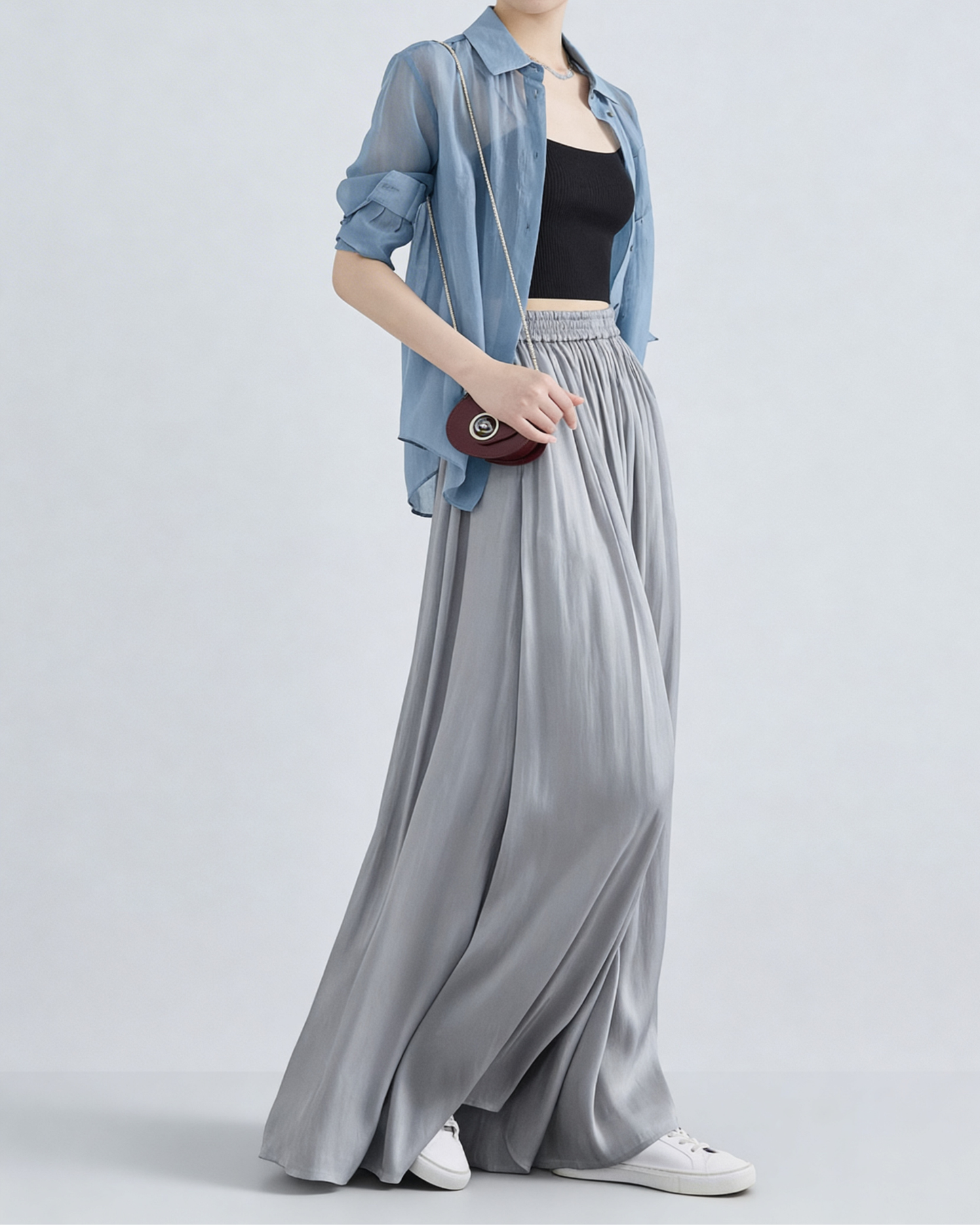Flowy Draped Wide Pants - BT102
