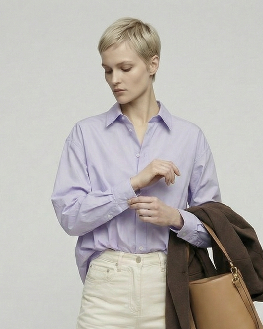 Misty Lavender Cotton Shirt - SH111