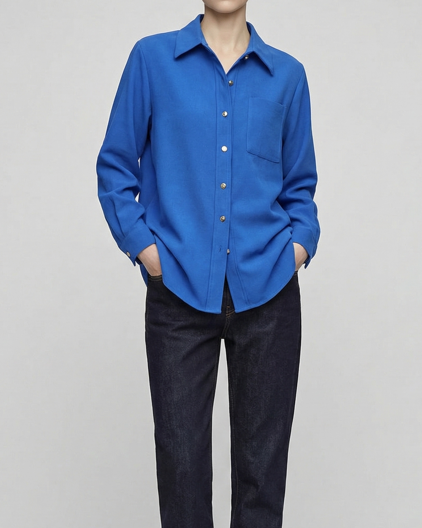 Royal Blue French Style Shirt - SH040