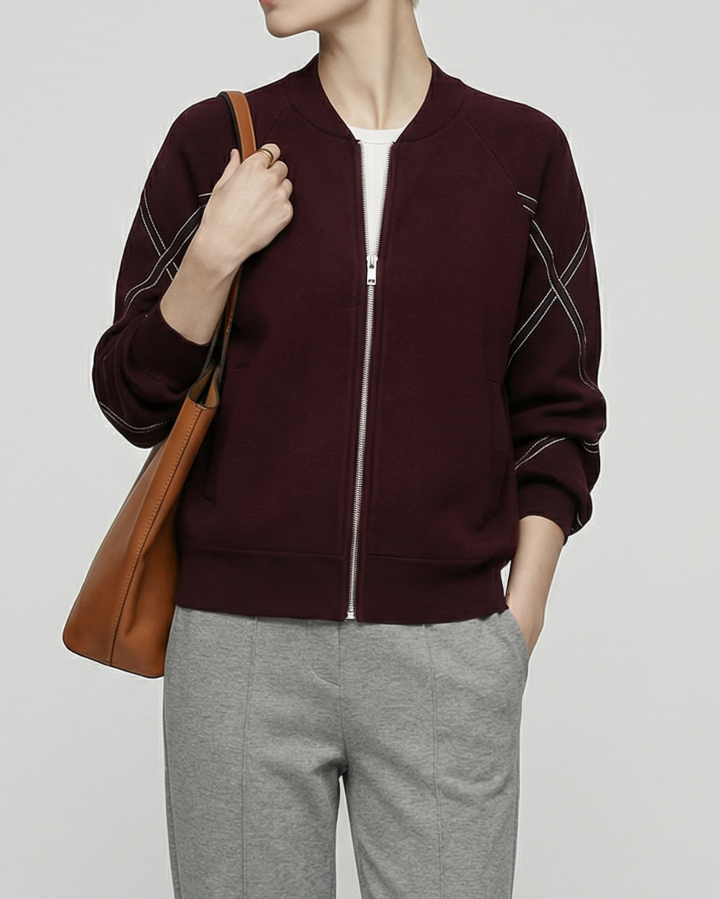 Stitch Stand Collar Jacket - OT033