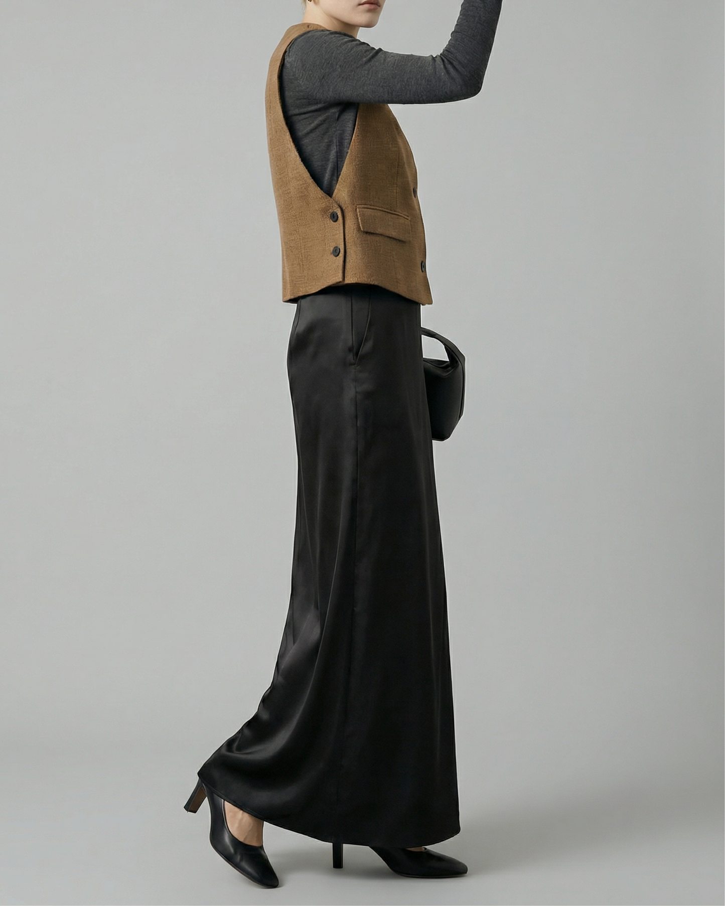 Dusty Khaki Tailored Vest - KN035