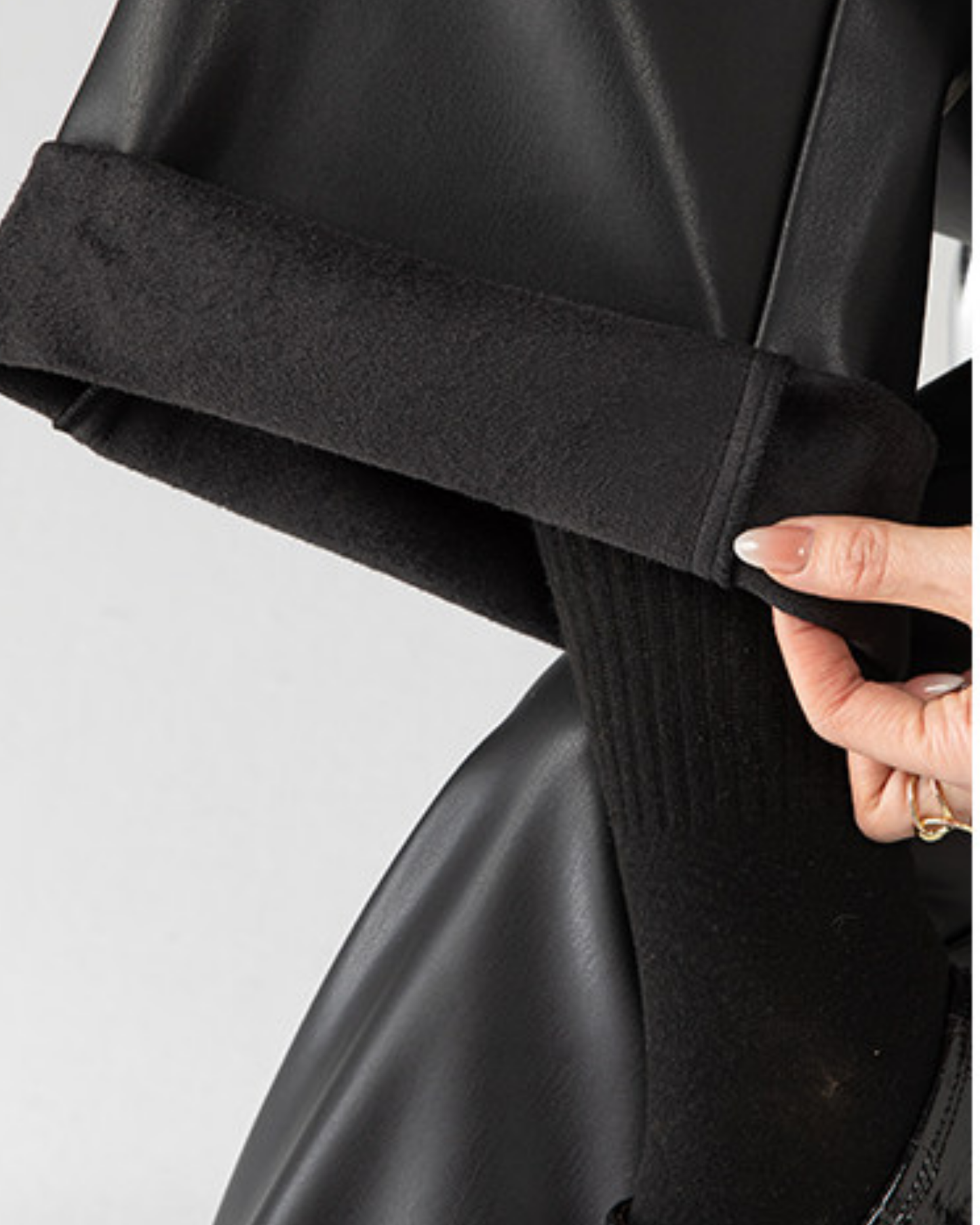 Faux Leather Wide Pants - BT032