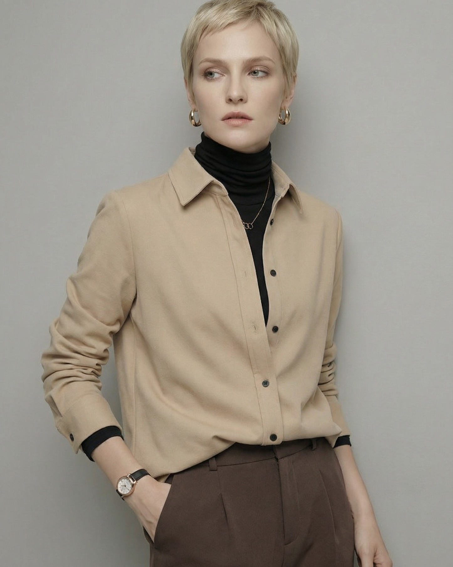 Camel Brushed Shirt - SH041