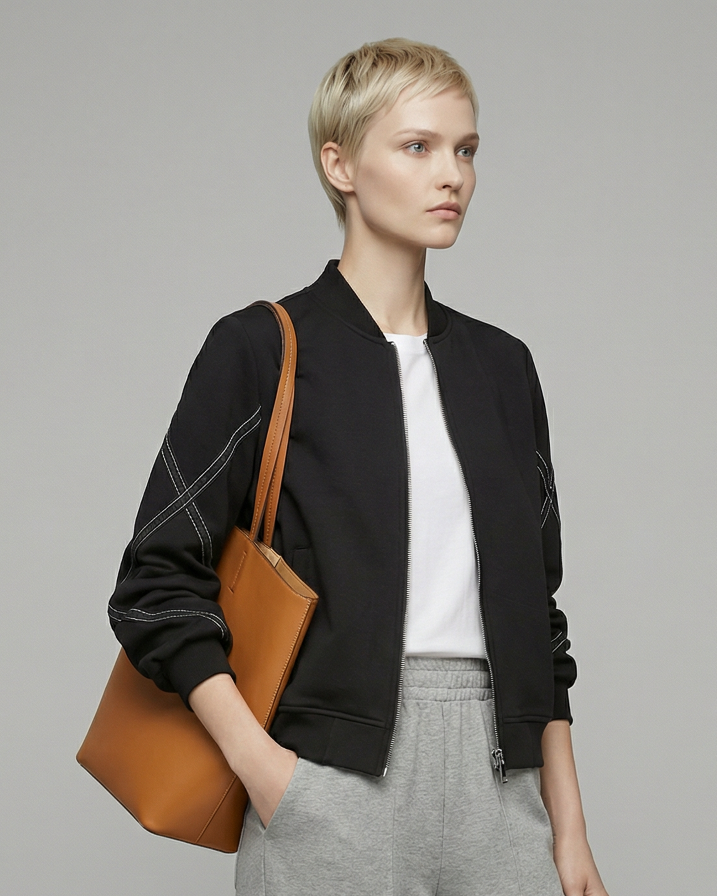 Stitch Stand Collar Jacket - OT033