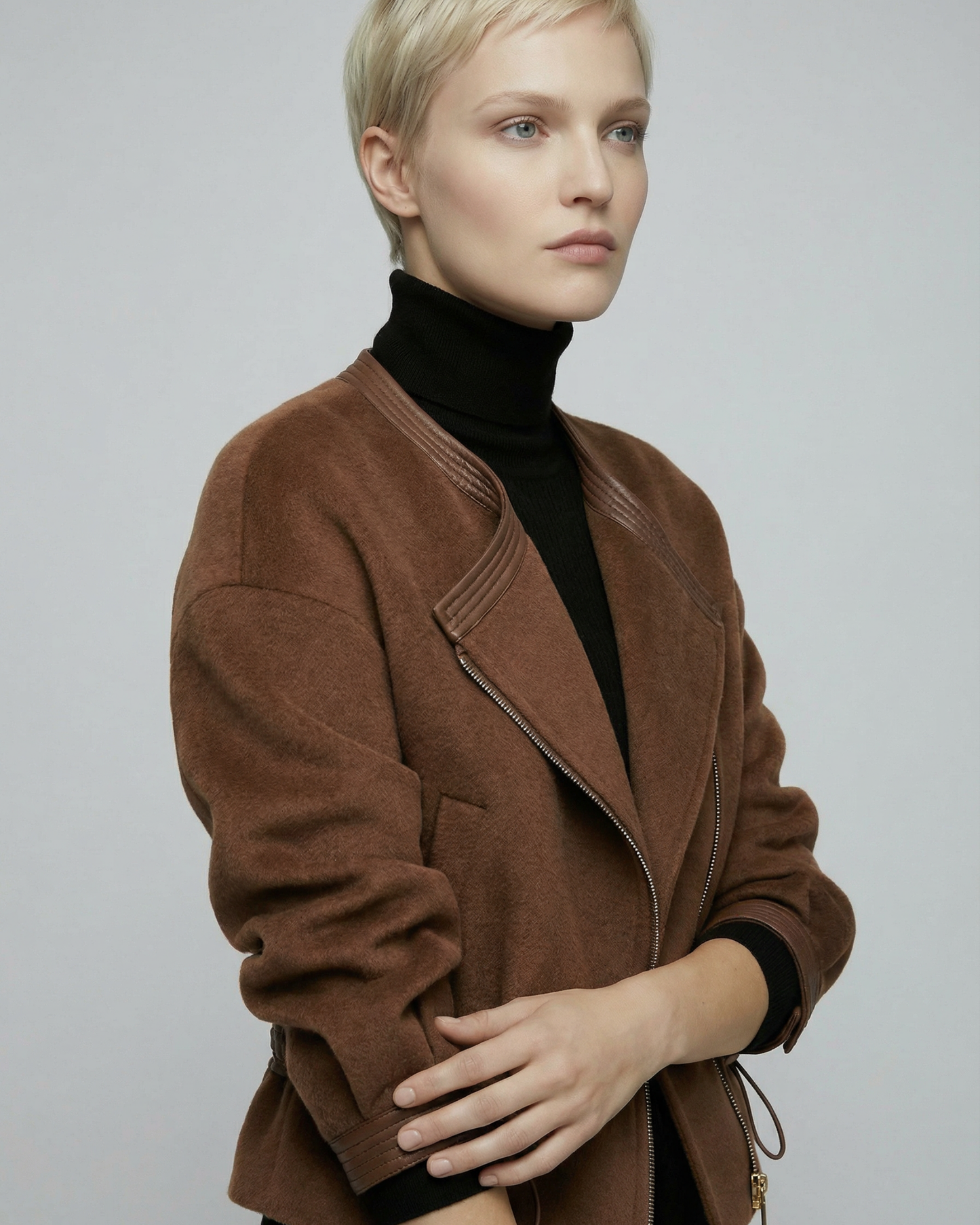 Short Wool Zip Jacket - OT032