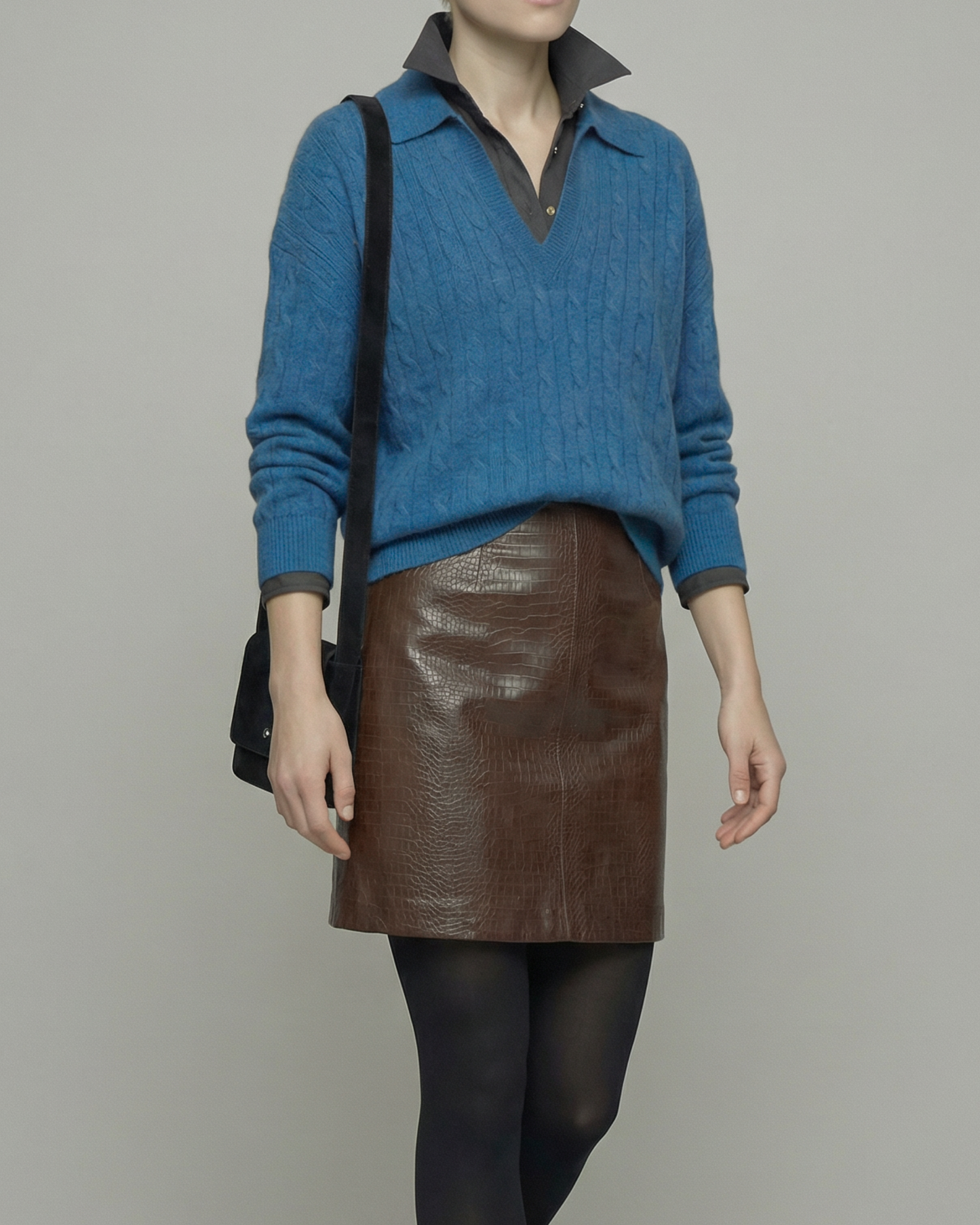 Teal Blue Wool Sweater - KN030