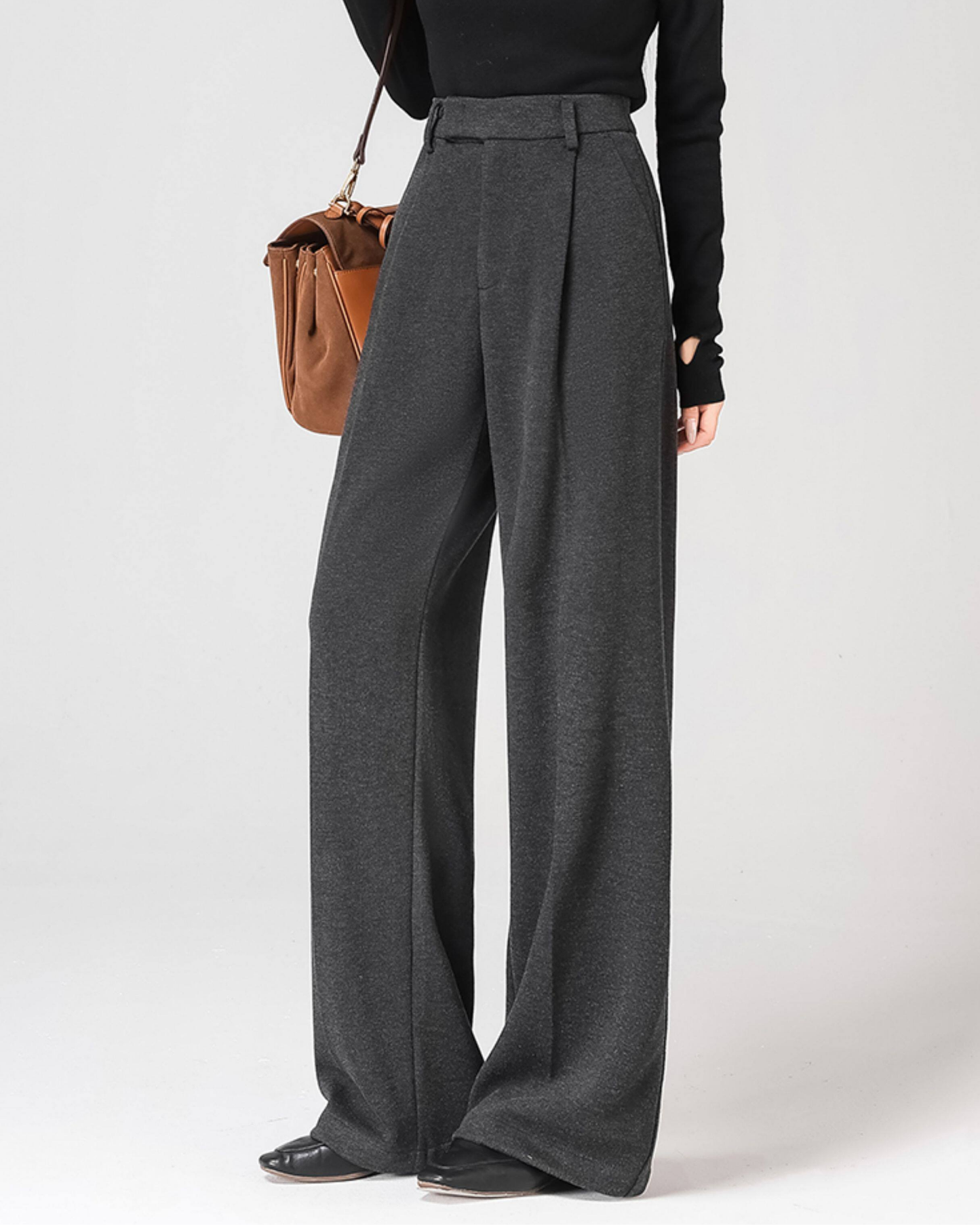 Wool-Touch Straight Pants - BT034