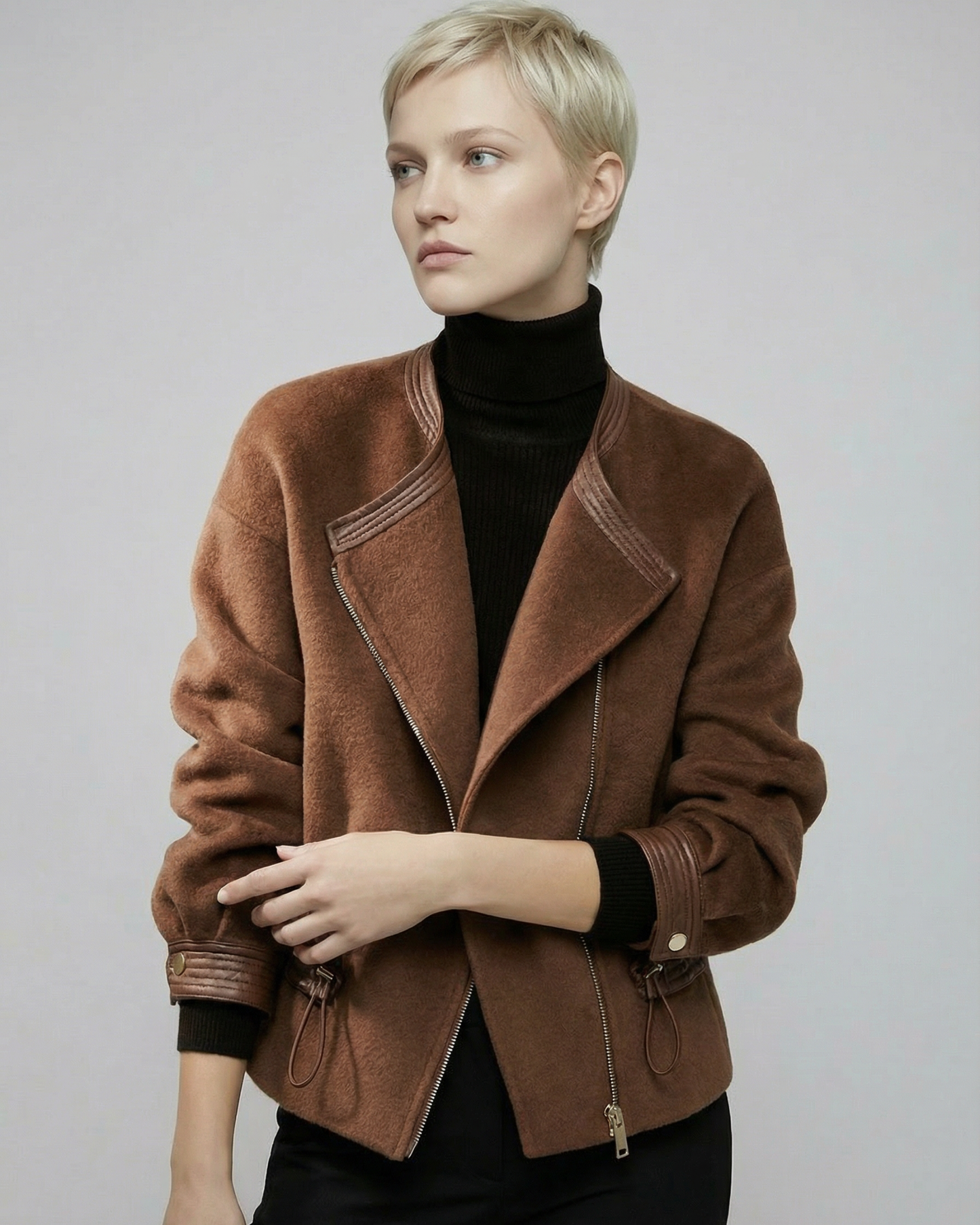 Short Wool Zip Jacket - OT032