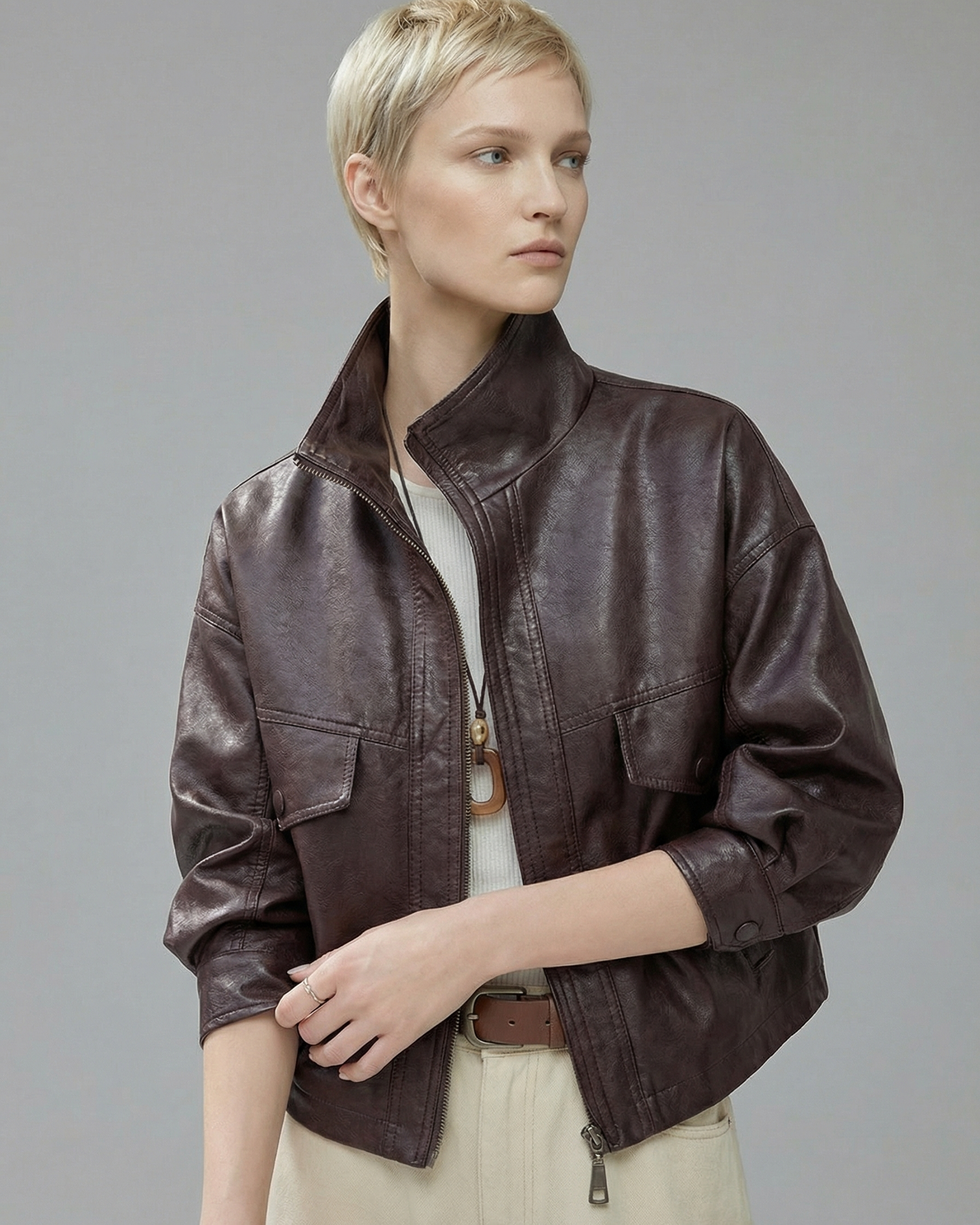 Lambskin Short Leather Jacket - OT032